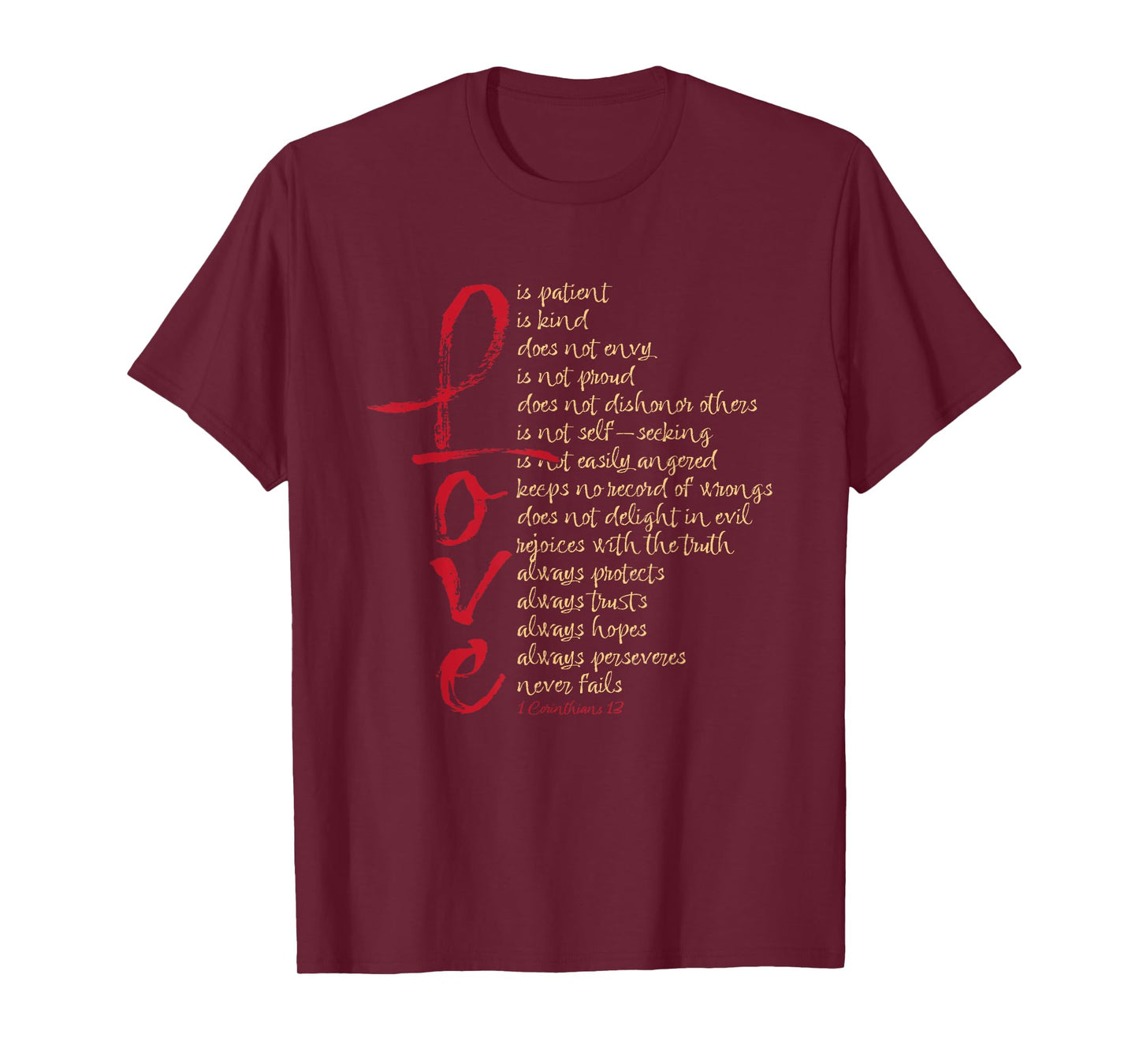 1 Corinthians 13 Bible Verse Love is Patient Love is Kind T-Shirt