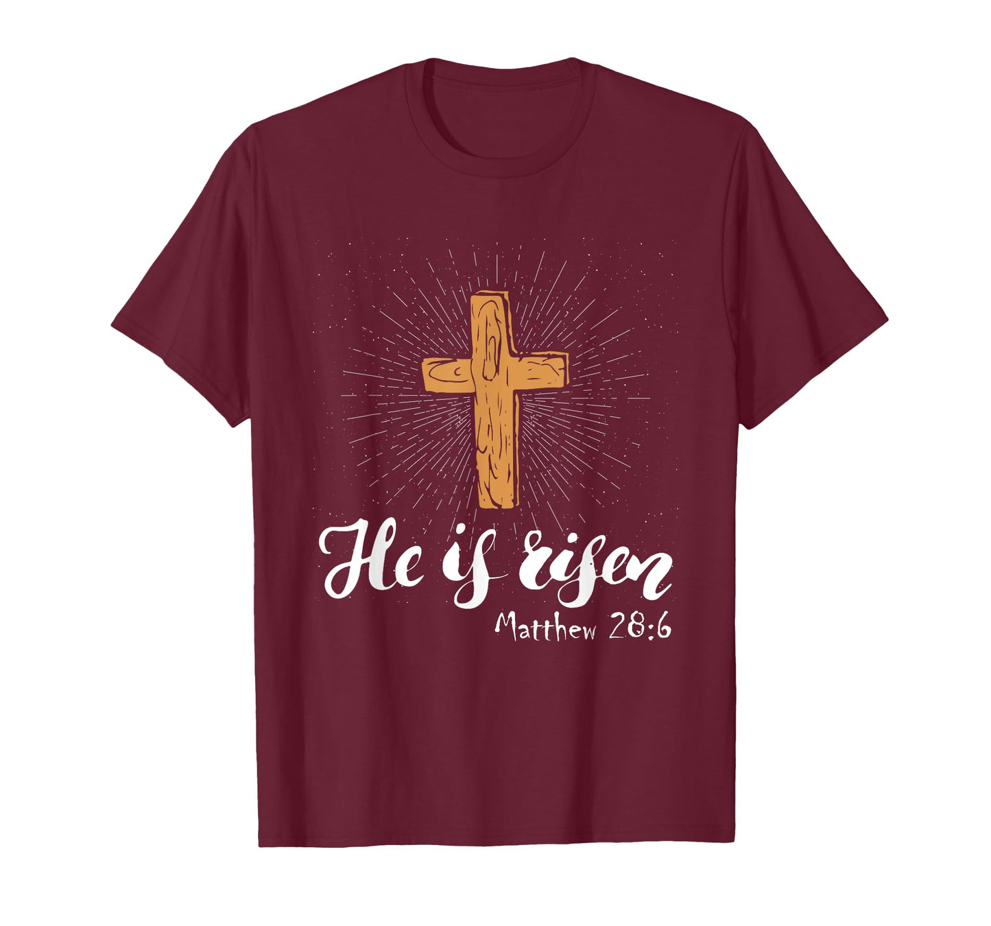 Easter Cross He Is Risen Jesus Christian Men Women Kid Youth T-Shirt