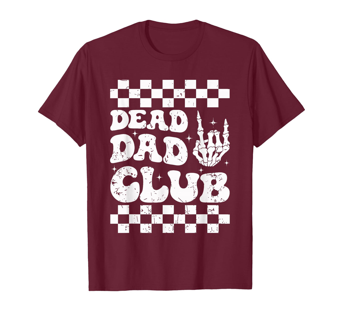 Dead Dad Club Skeleton Hand Funny Dark Tee T-Shirt