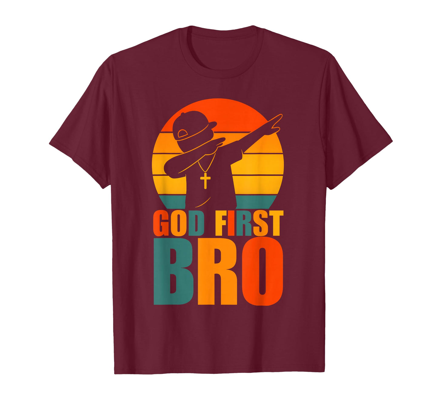 God First Bro Dabbing Boy Christian Retro Kids Boys Saying T-Shirt