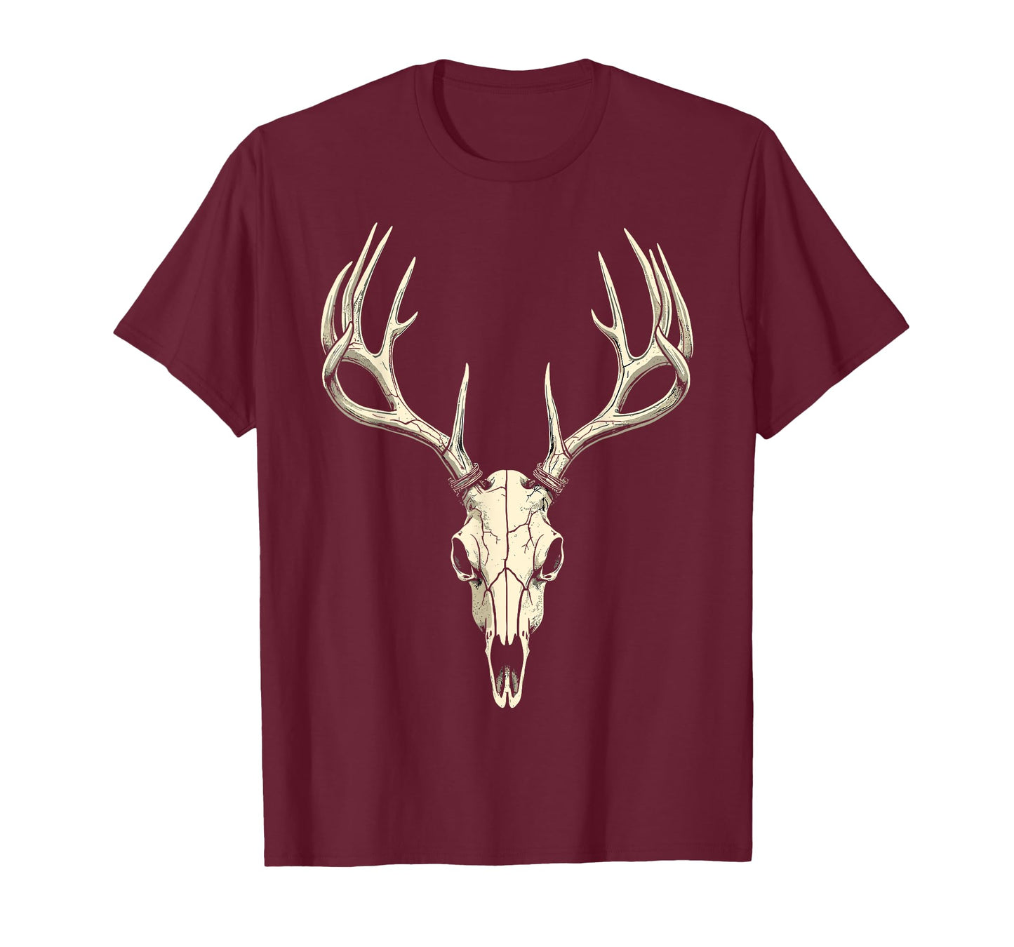 Deer Skull Tee Bow Hunter Dad Hunt Fan Vintage Hunting T-Shirt