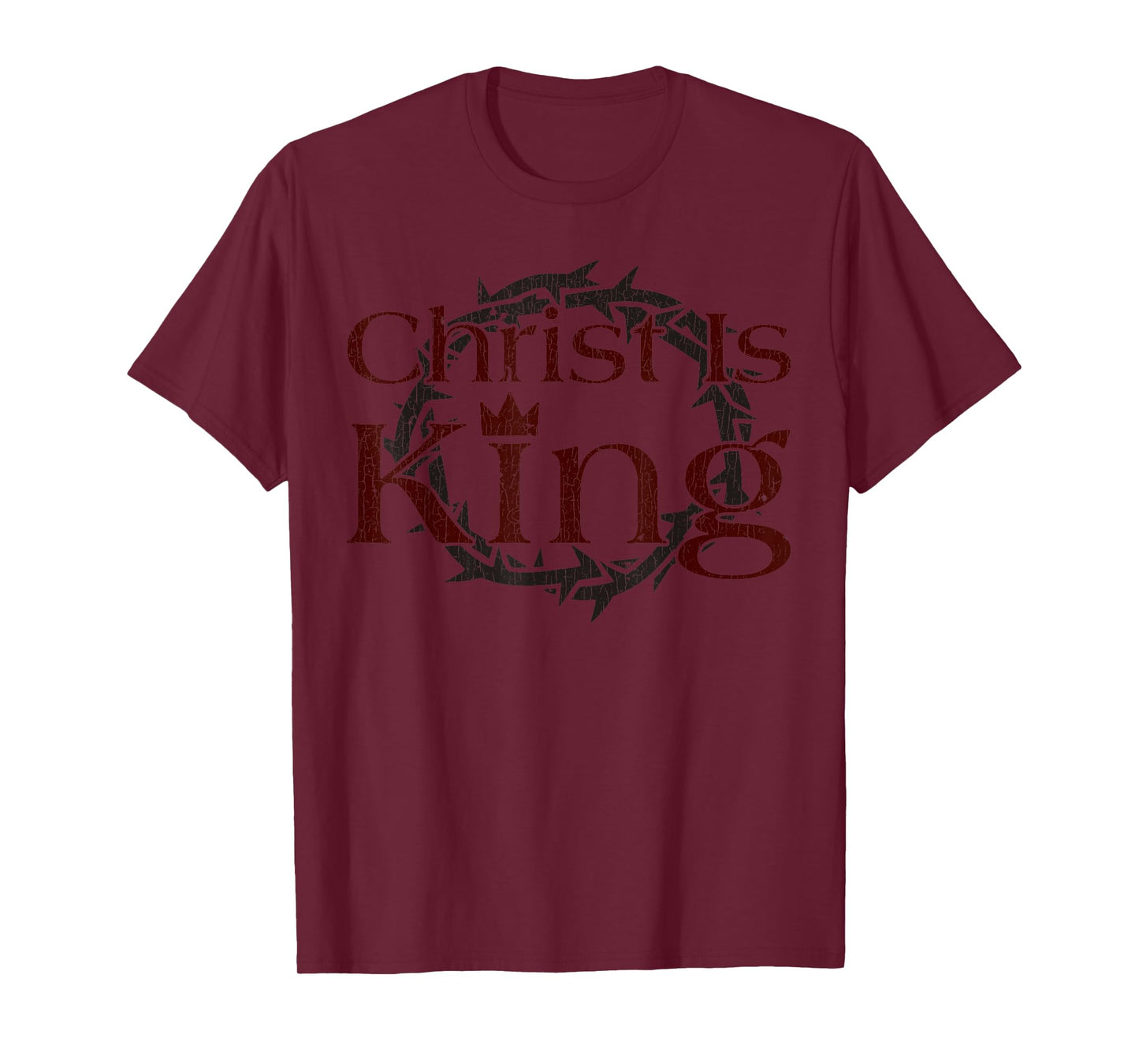 Vintage Christian Crown Of Thorns Christ Is King 3 T-Shirt