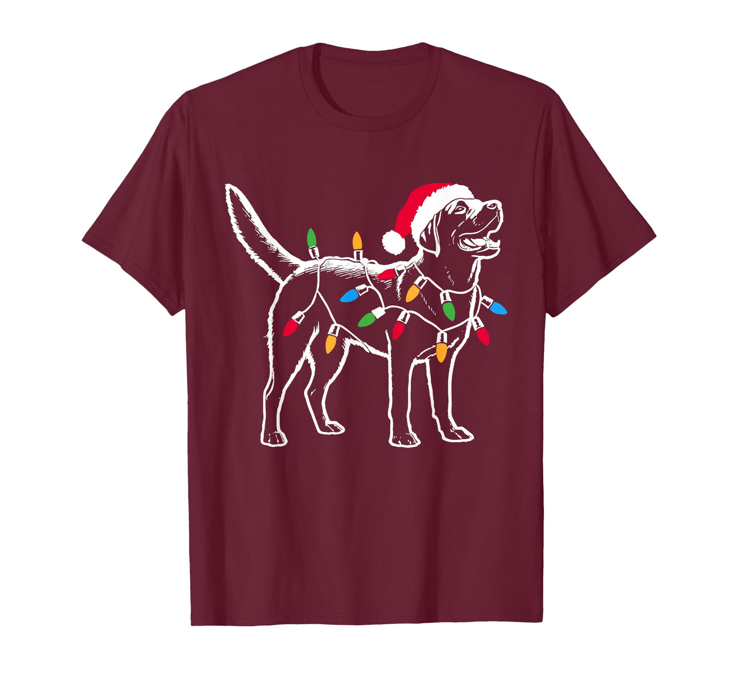 Funny Santa Labrador Retriever Christmas Lights Dog Lover T-Shirt for Men Women