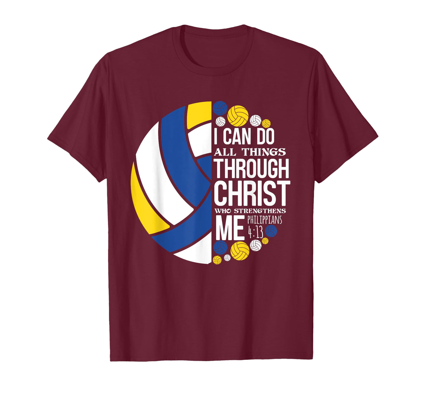Philippians 4:13 Christian Volleyball Player Bible Verse T-Shirt