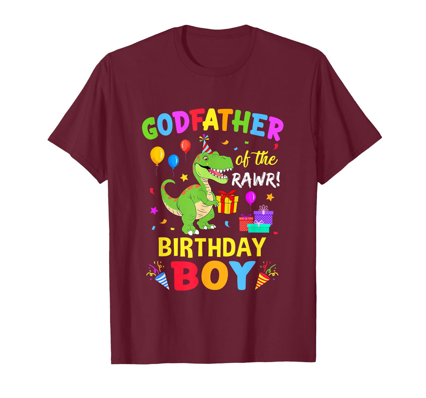 Godfather Of The Birthday Boy T-Rex Funny Dinosaur Boy Party T-Shirt