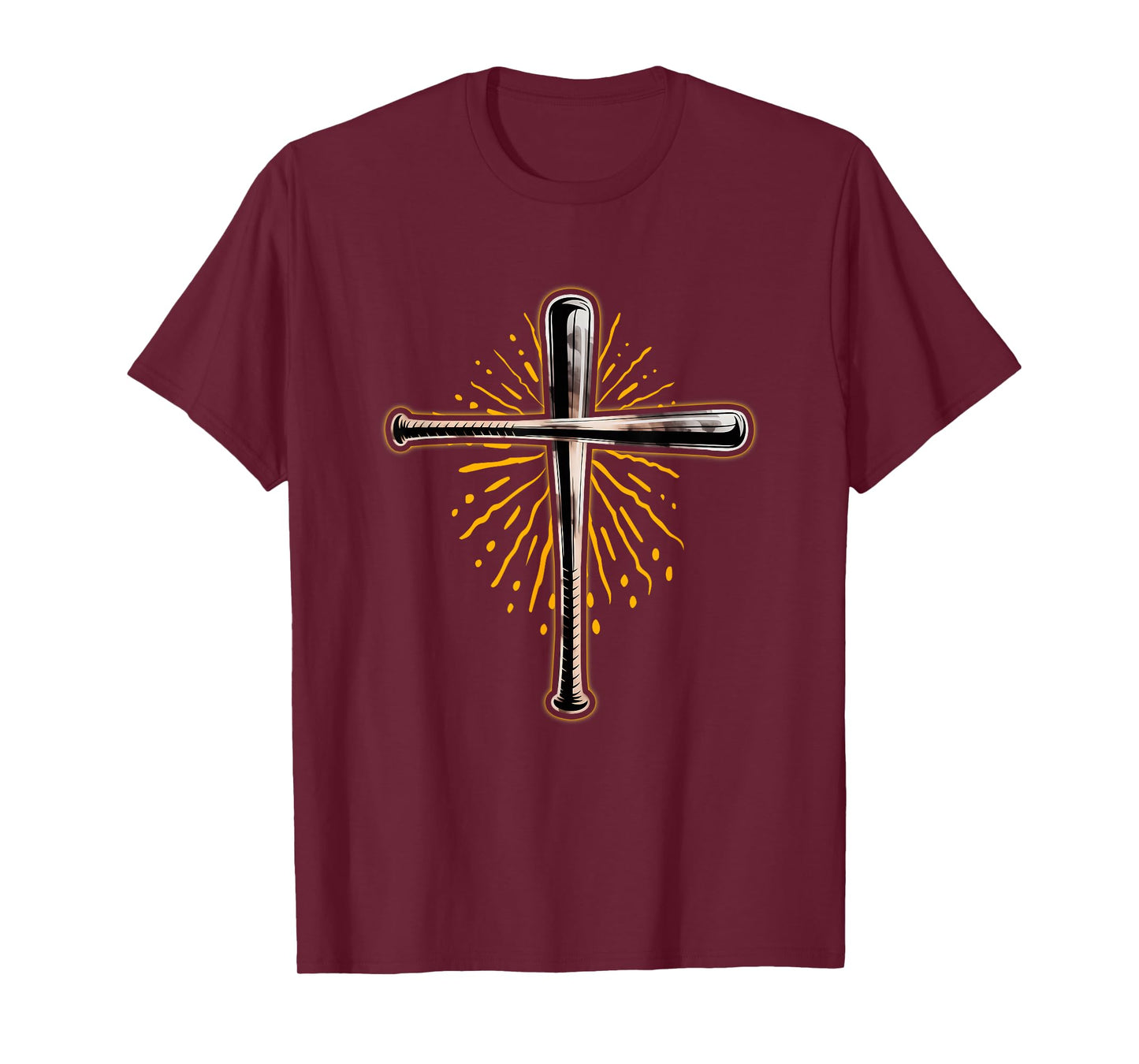 Baseball Faith Cross Christian Inspiration Players Coaches T-Shirt