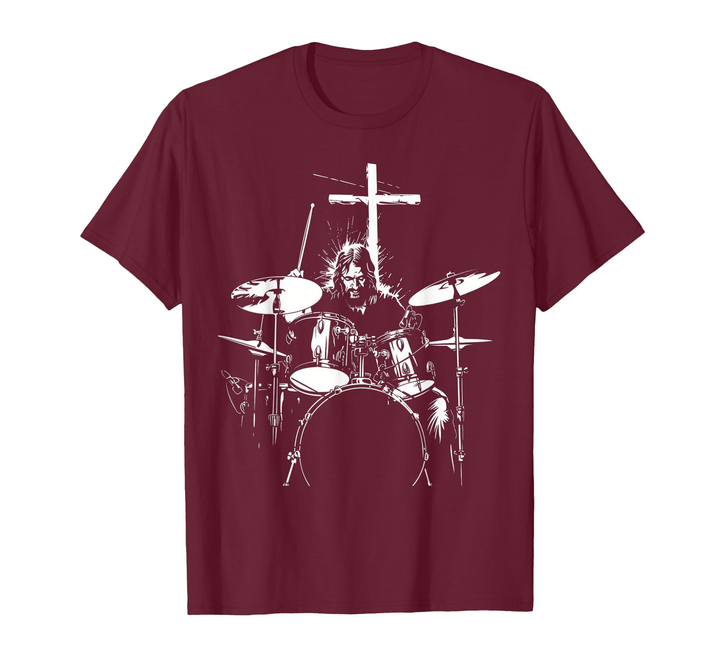 Jesus Playing Drums Christian Drummer Cross Vintage T-Shirt