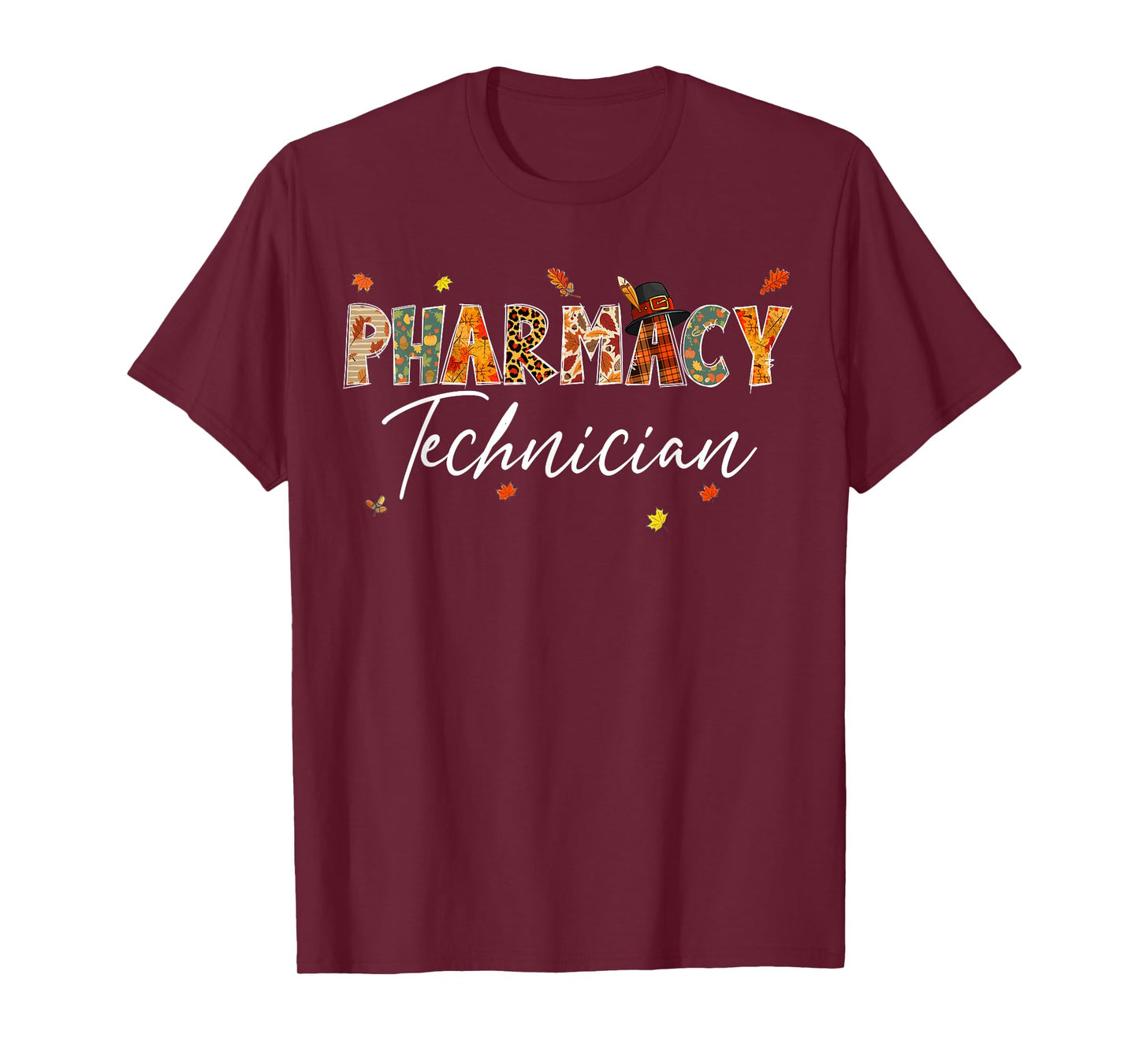 Funny Pharmacy Technician Pumpkin Autumn Tree Fall Leaves T-Shirt