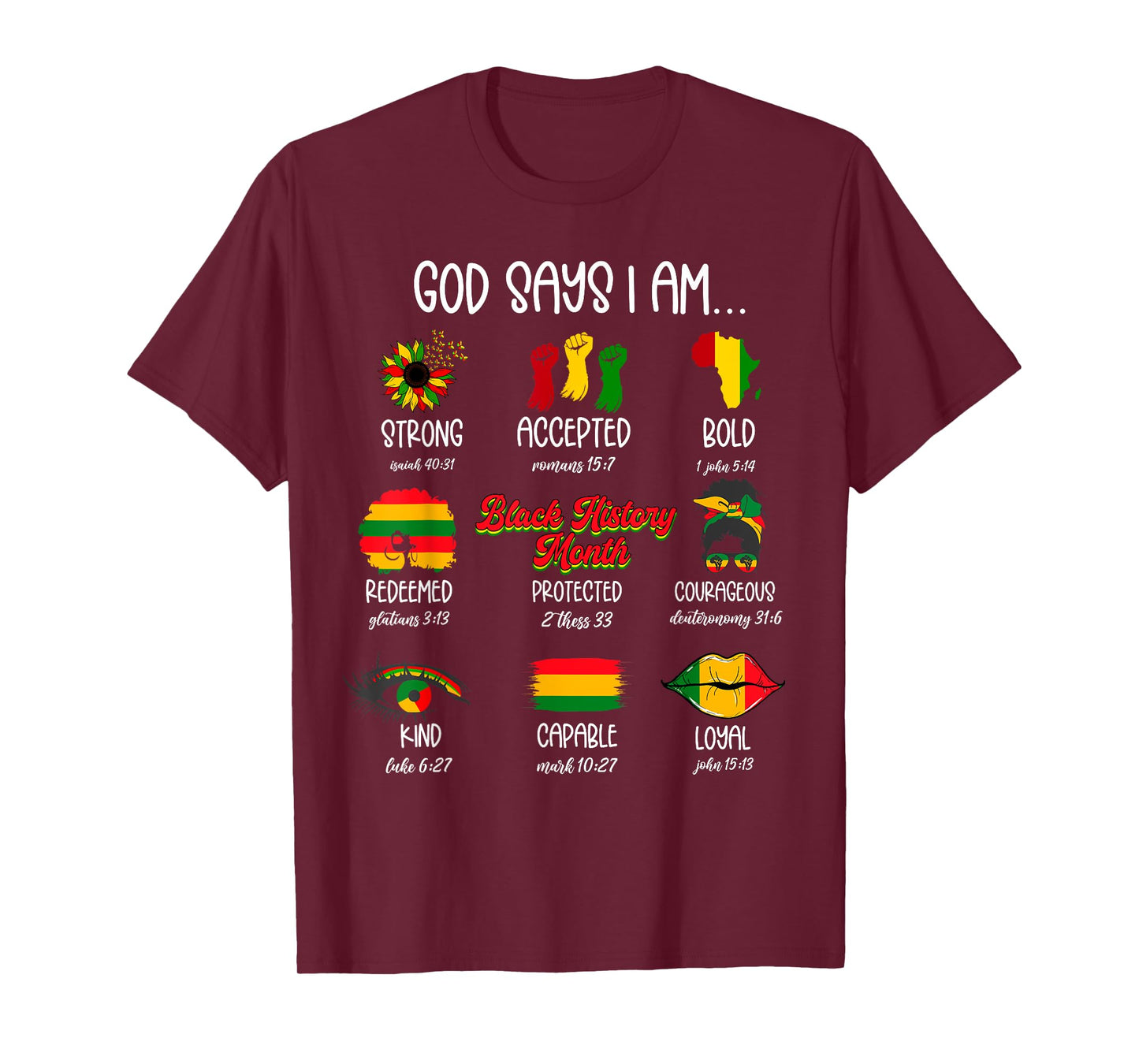 God Says I Am Black History Month Christian Faith African T-Shirt