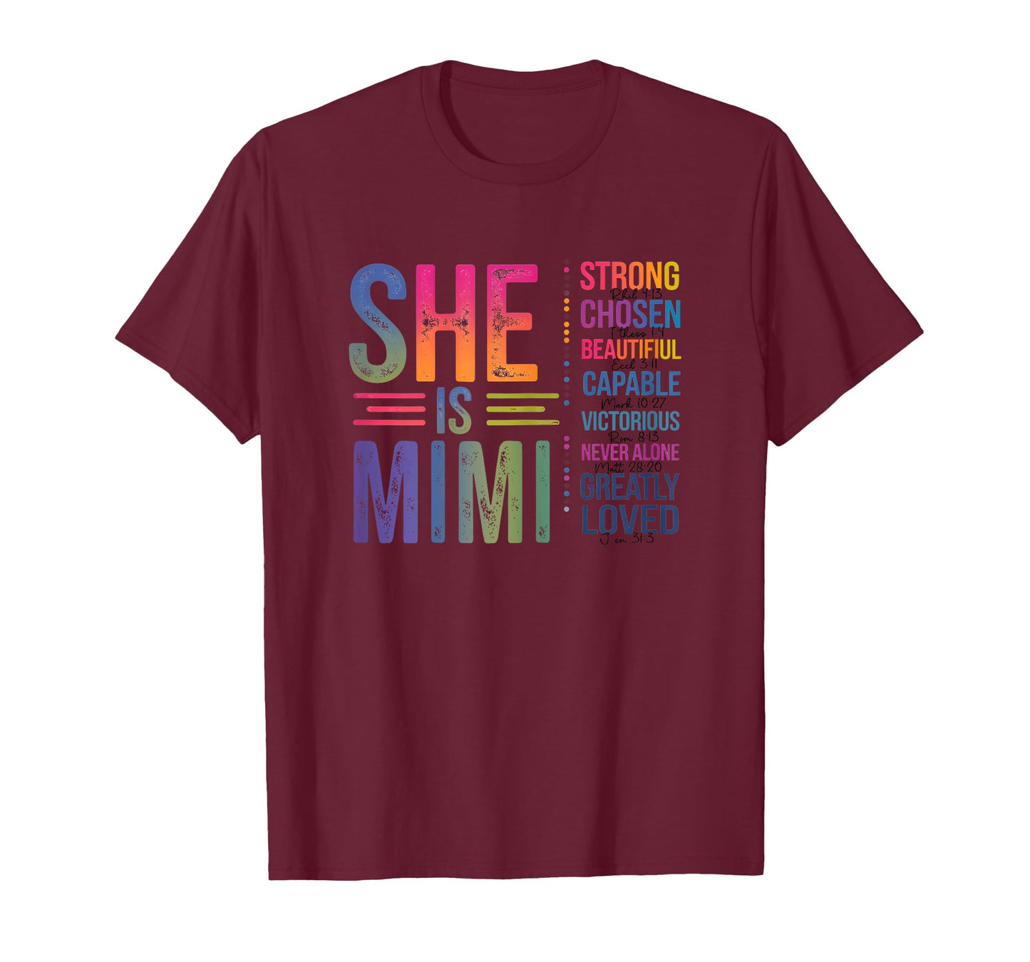 She Is Mimi Christian Mothers Day Jesus Nana Religious Women T-Shirt