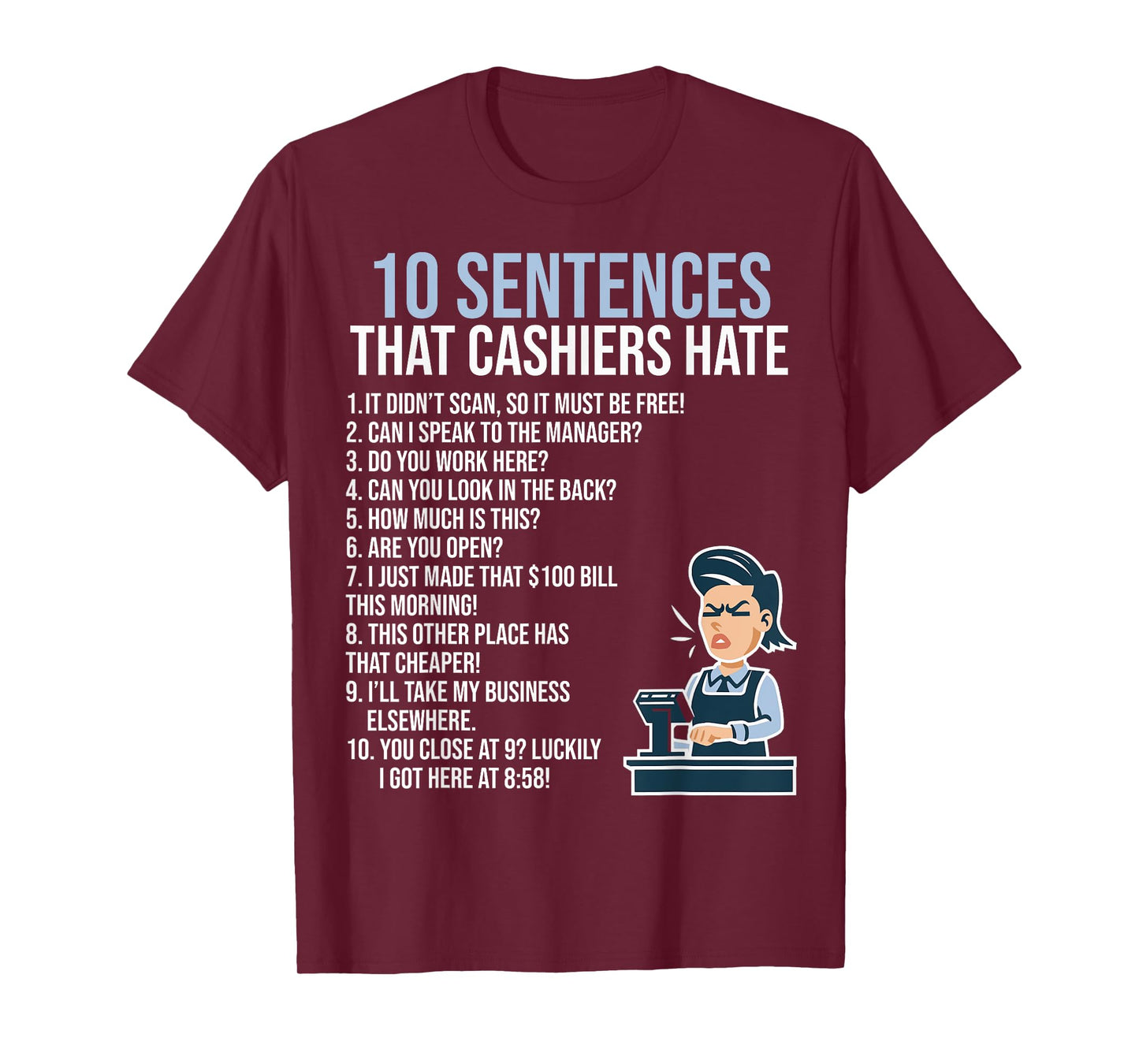 Funny Cashier Job Work Quotes Sayings Retail Worker Cashier T-Shirt