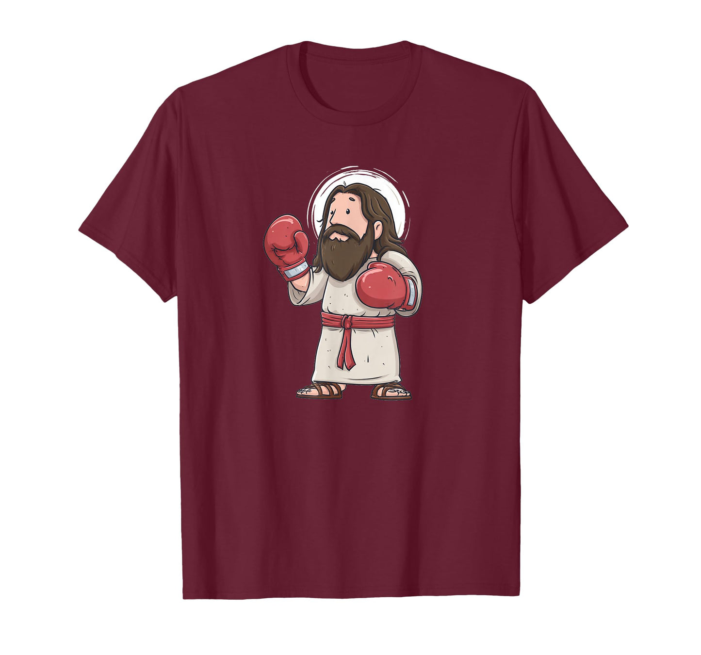Cartoon Boxing Jesus Costume for Box Sports and Believer T-Shirt
