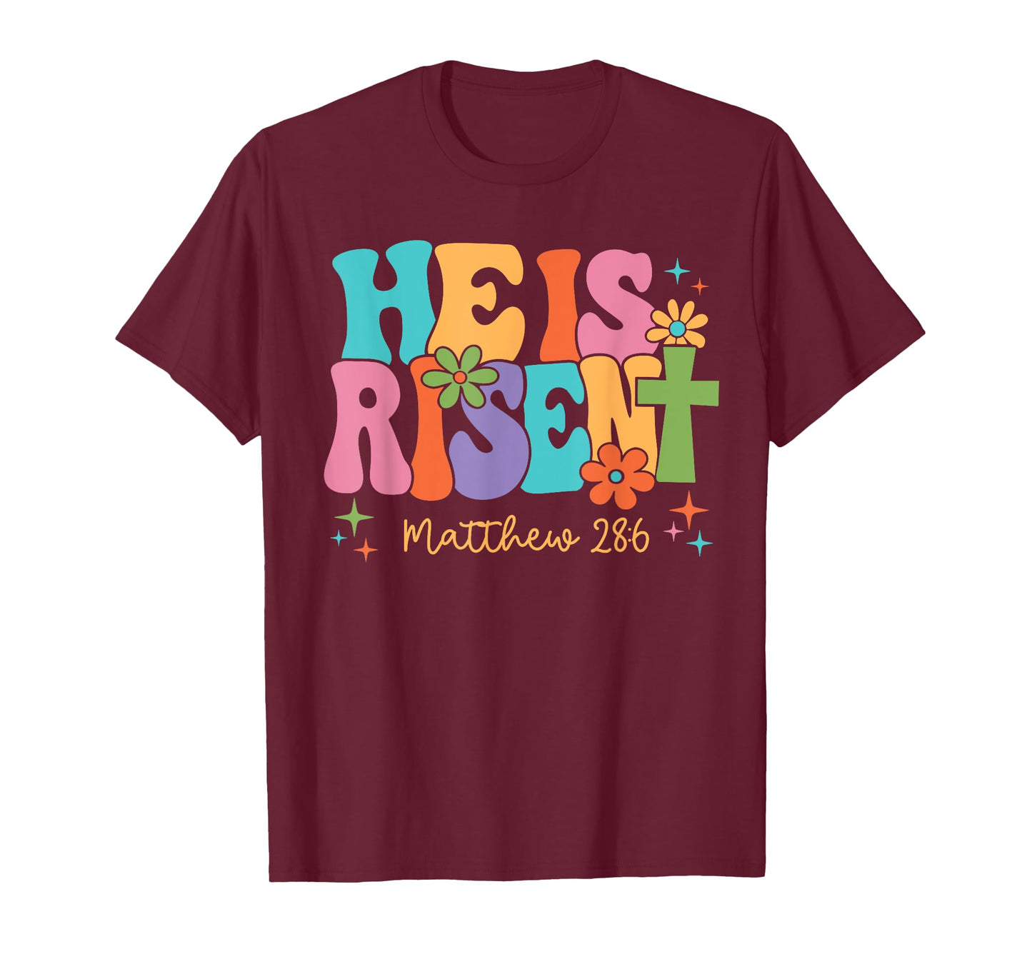 He is Risen Jesus Christian Happy Easter Kids Women Girls T-Shirt