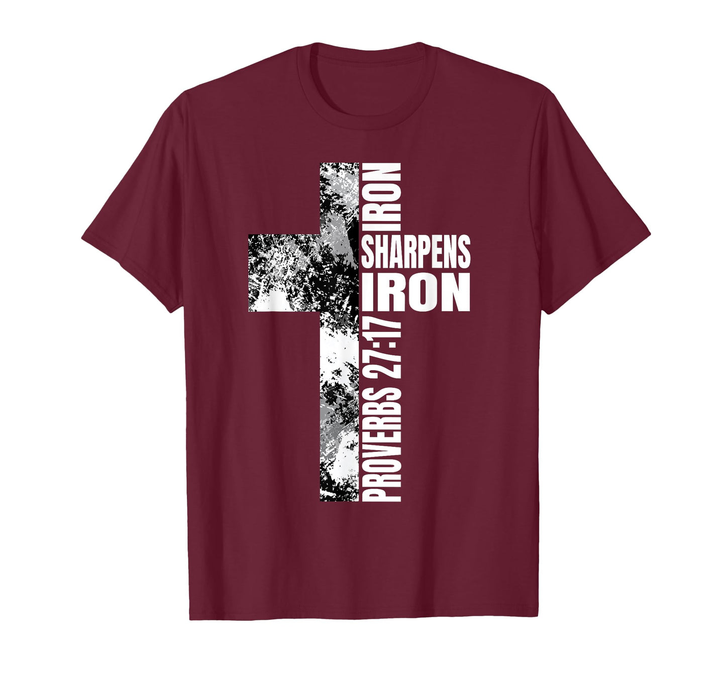 Black White Cross Iron Sharpens Iron Verse Christian Couples T-Shirt