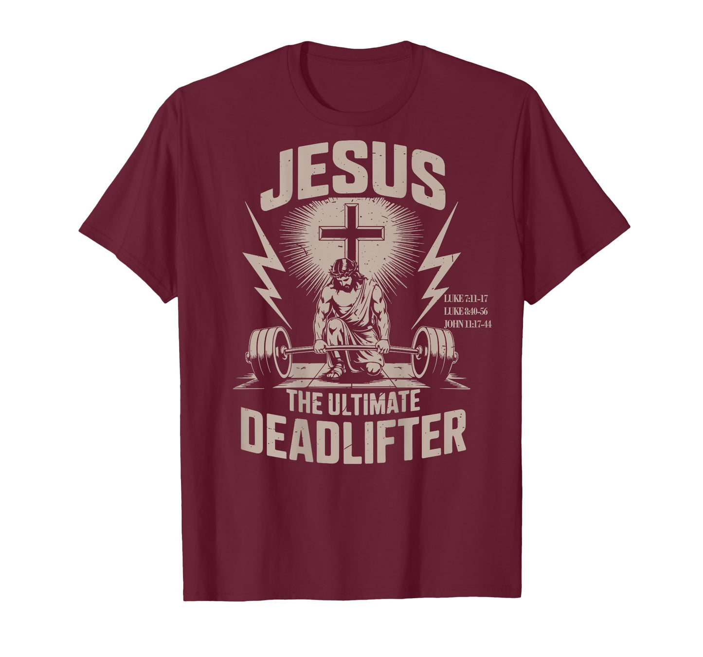 Jesus The Ultimate Deadlifter Muscle Kid Funny Christian Gym T-Shirt