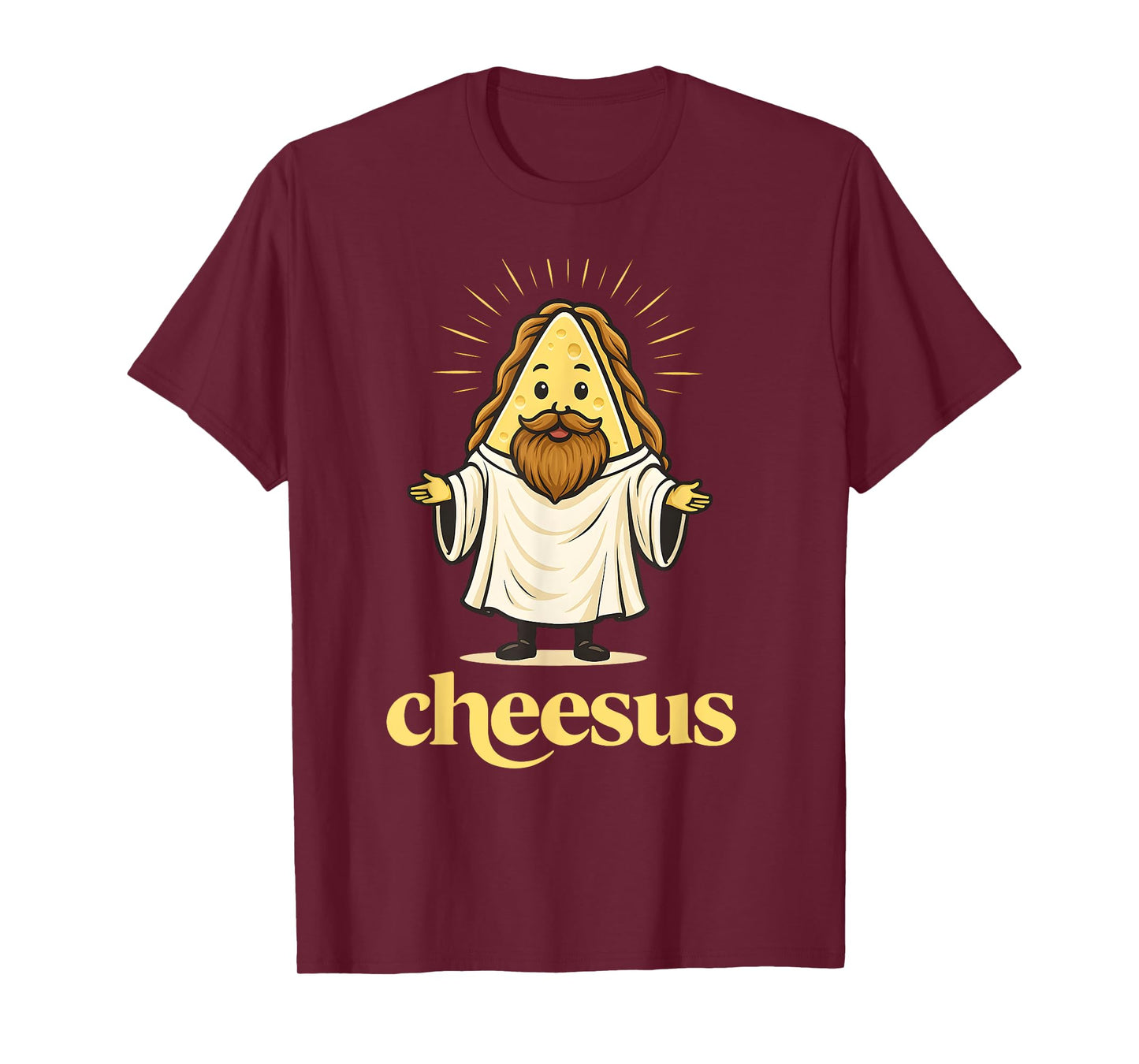 Cheesus Funny Christian Cheese Cartoon Religious Men Women T-Shirt
