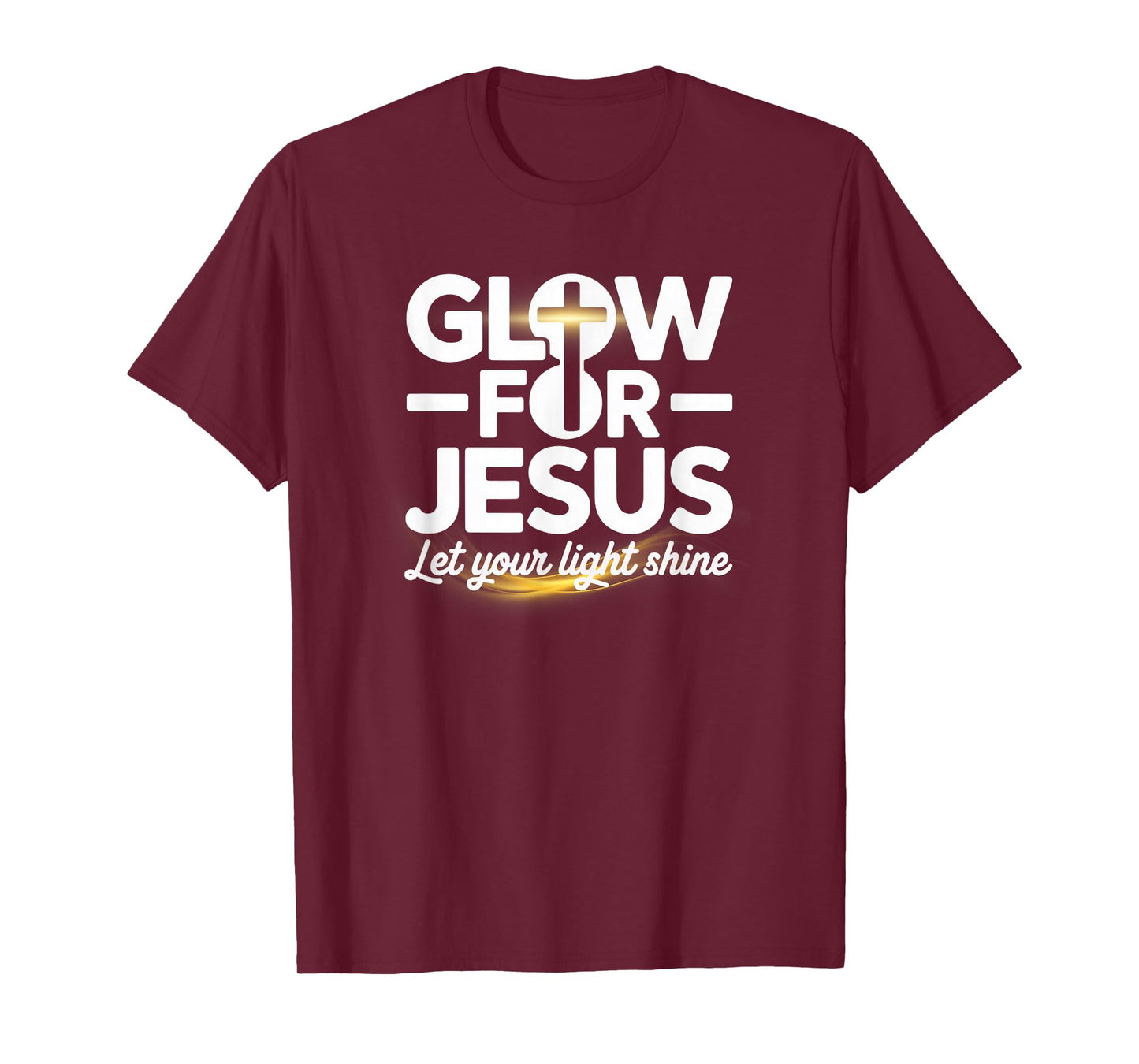 Christian Glow for Jesus Let Your Light Shine Faith Cross T-Shirt
