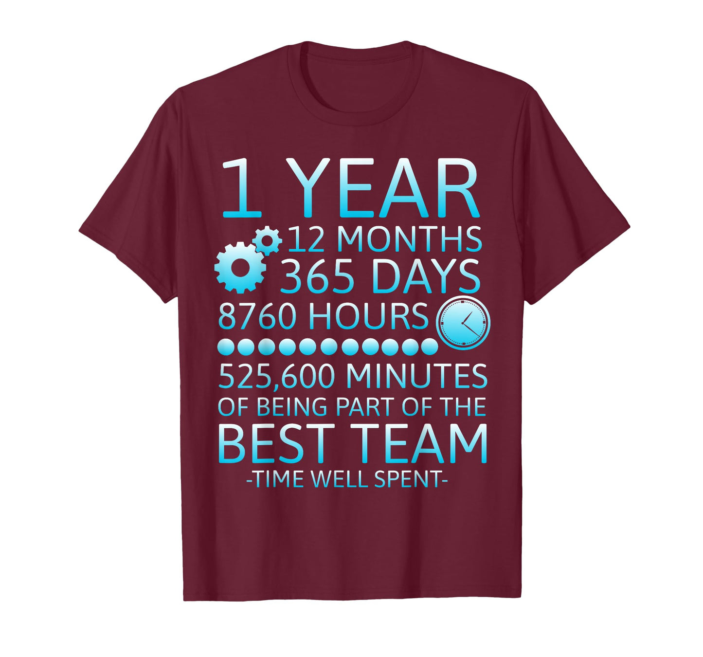 1 Year Work Anniversary One Year Workiversary Best Team T-Shirt