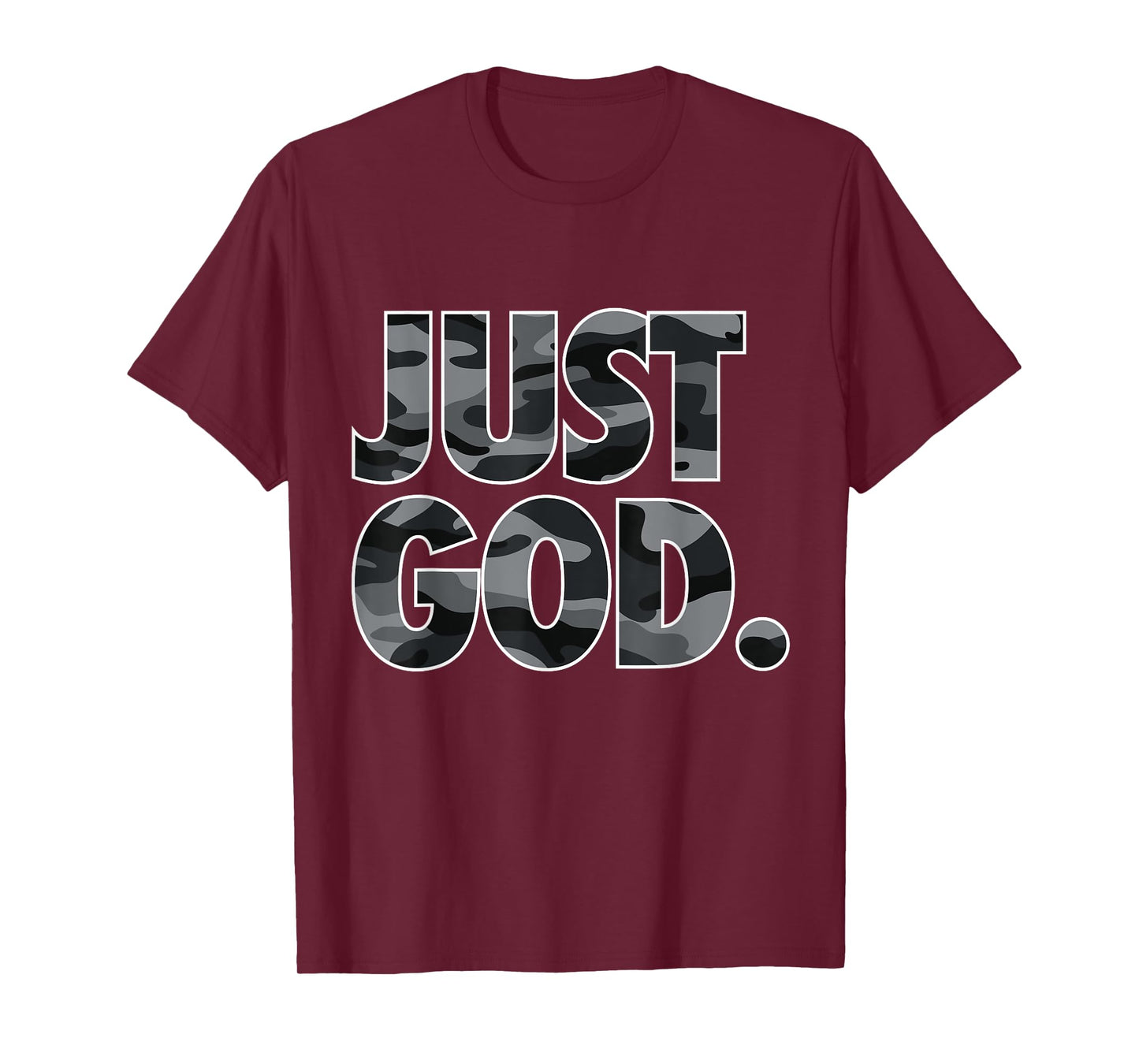 Just God Bold Christian Faith Sports Fitness Camo Camouflage T-Shirt