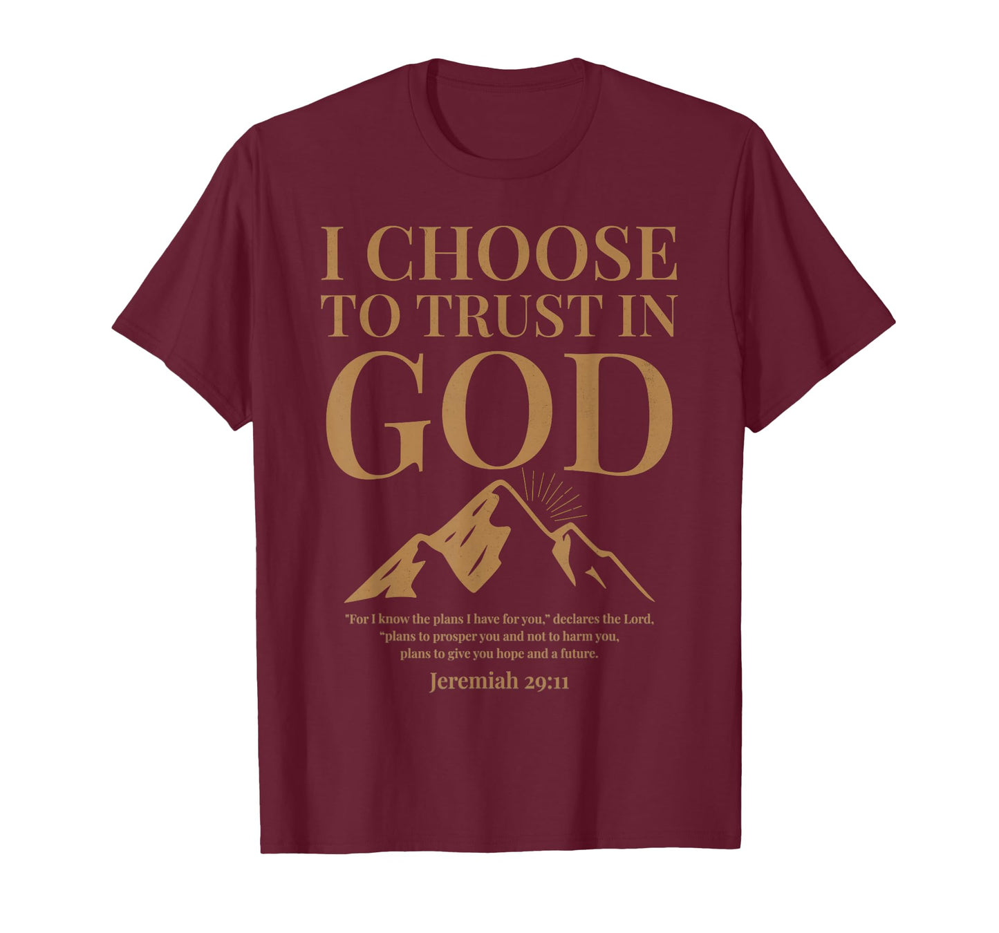 Trust in God Jeremiah 29 11 Christian Bible Verse Religious T-Shirt
