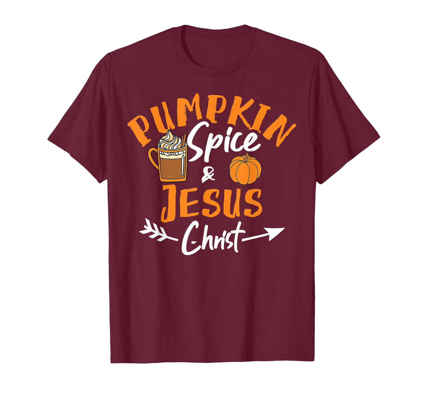 Halloween Christian Pumpkin Spice And Jesus Christ Fall Leaf T-Shirt