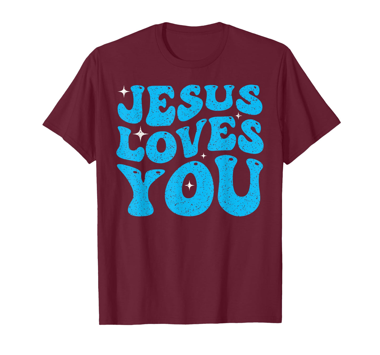 Cute Jesus Loves You Groovy Christian Faith Inspirational T-Shirt