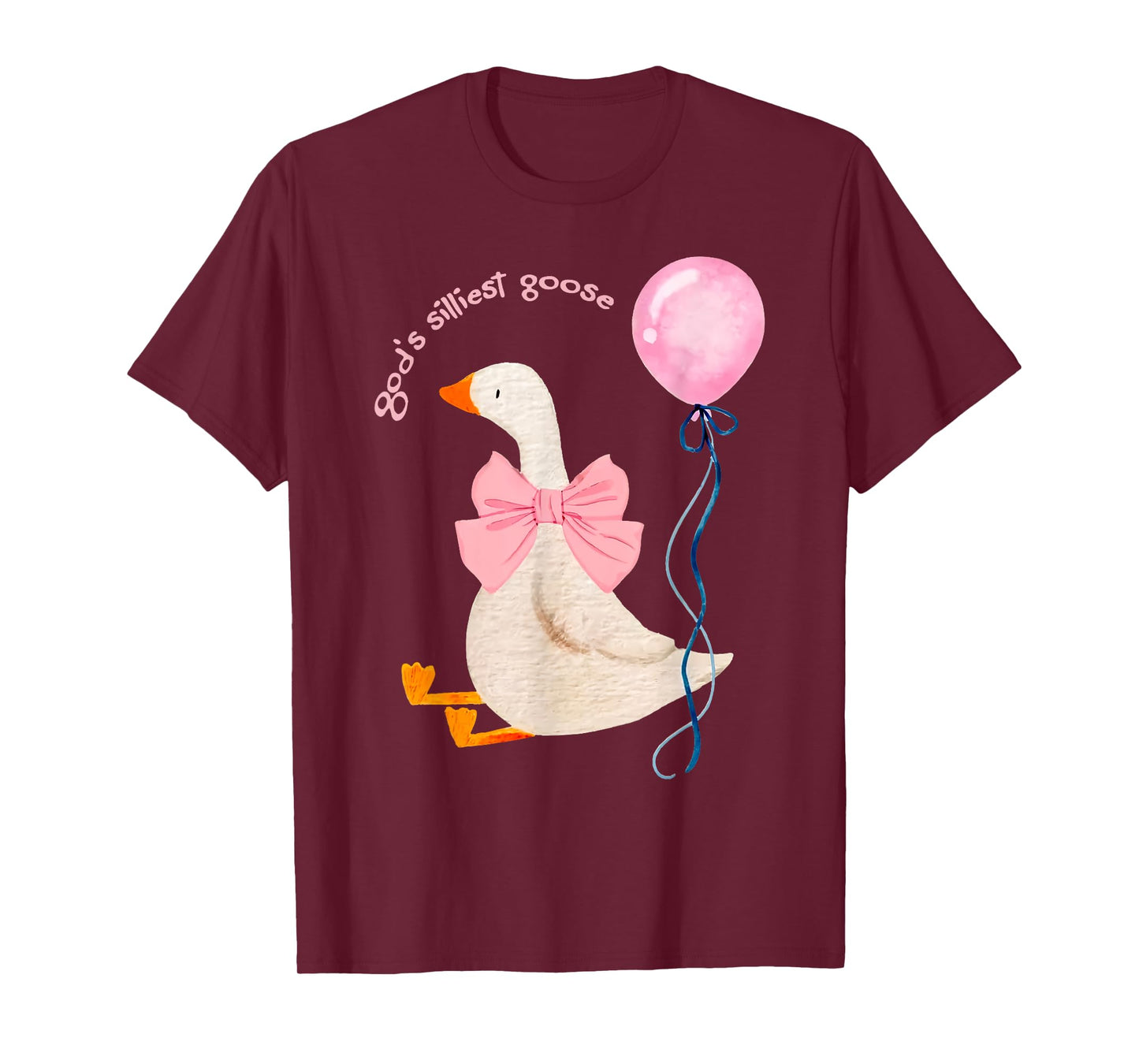 god's silliest goose on the loose retro coquette bow pink T-Shirt