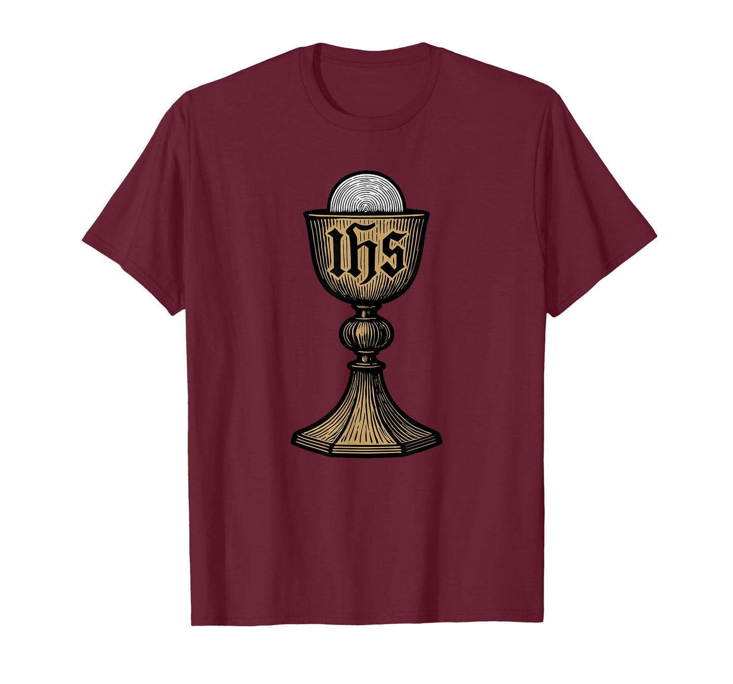 Catholic Divine Chalice and Host with IHS Christogram T-Shirt