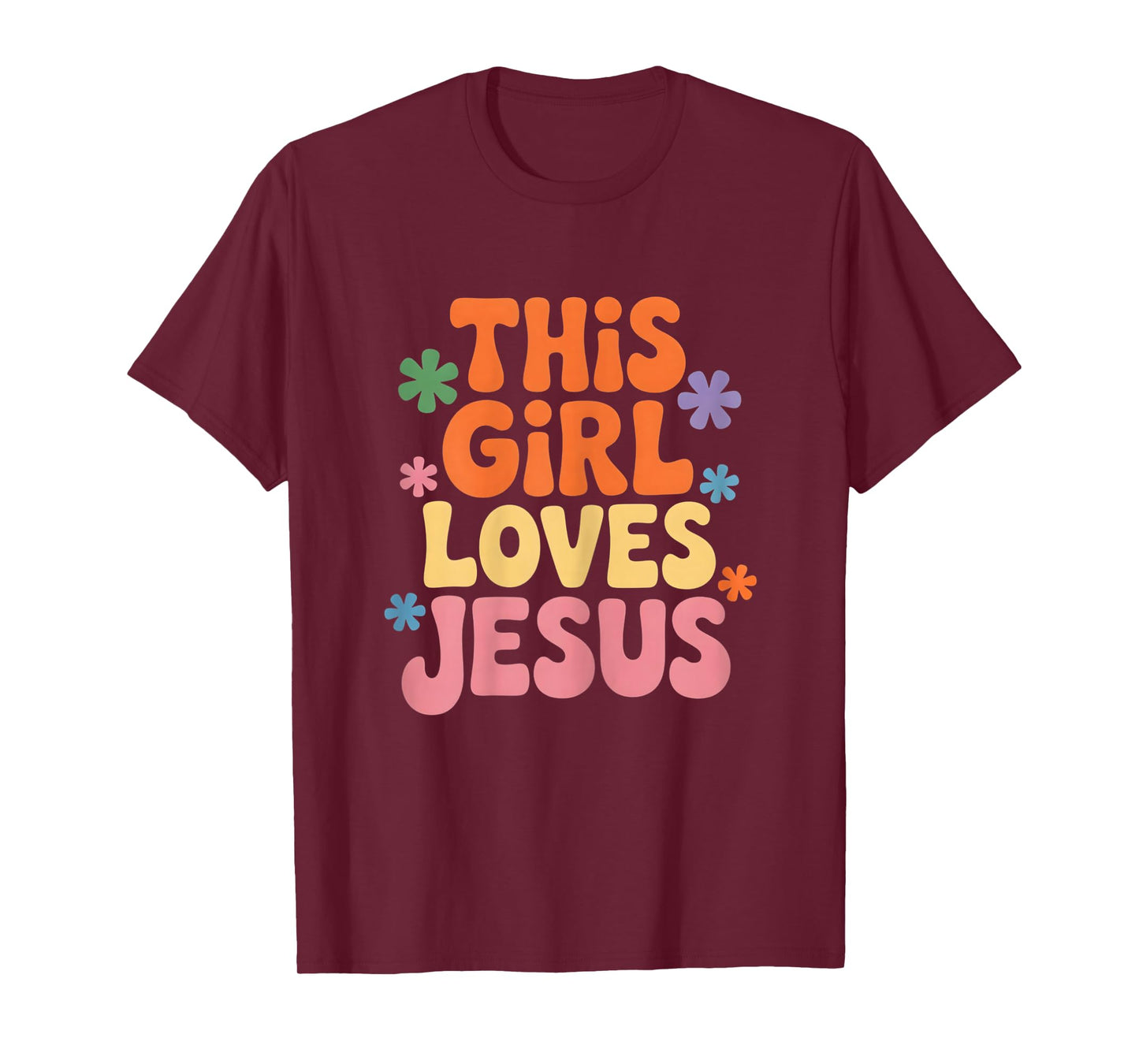 This Girl Loves Jesus Christian Faith Retro Church Prayer T-Shirt