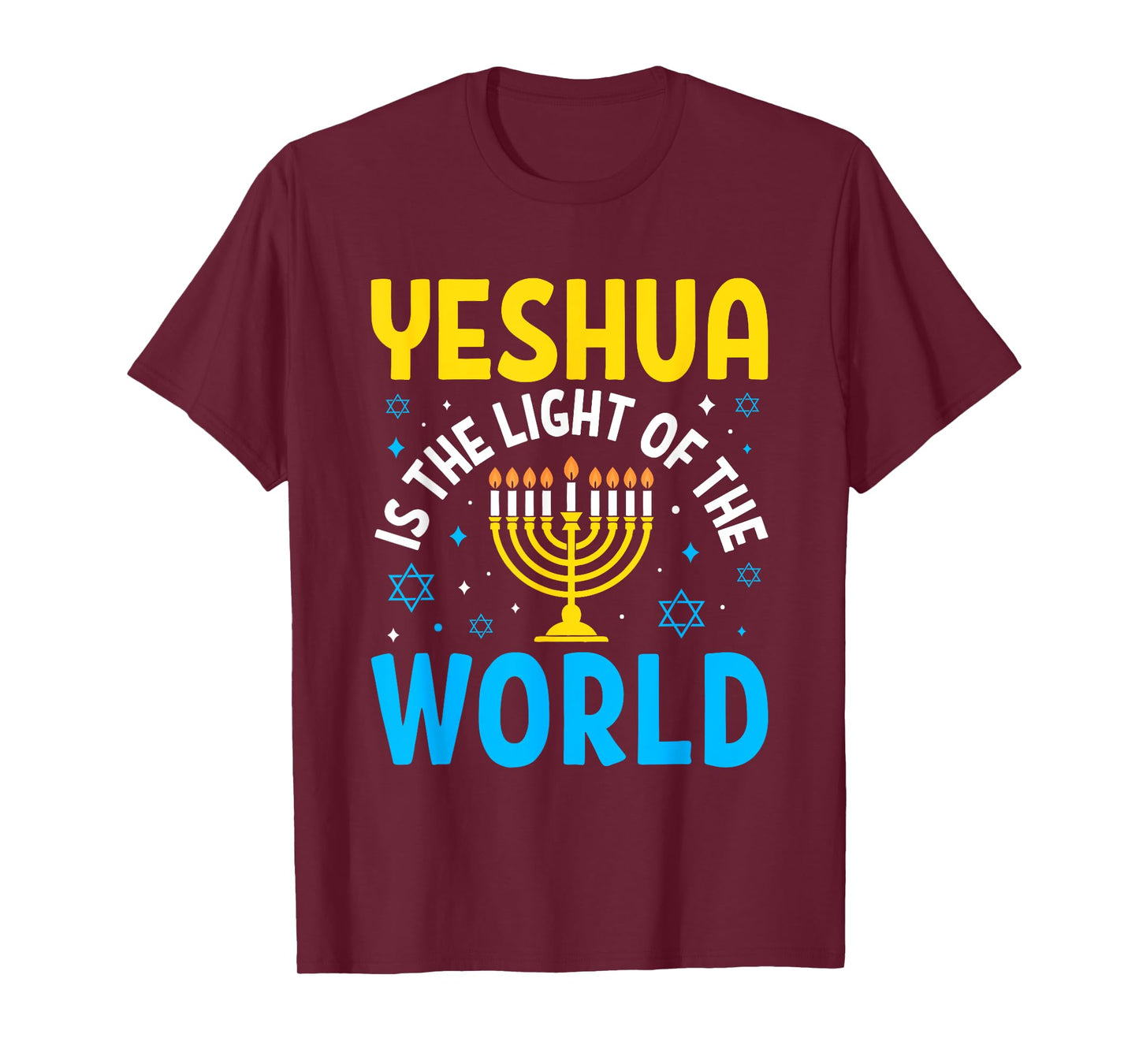 Yeshua Is The Light of the World Inspirational Faith Hebrew T-Shirt