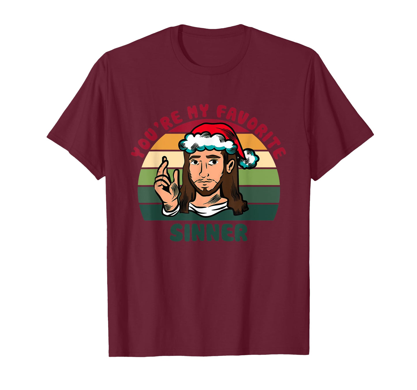 You're My Favorite Sinner Jesus Christ Christmas Xmas Retro T-Shirt
