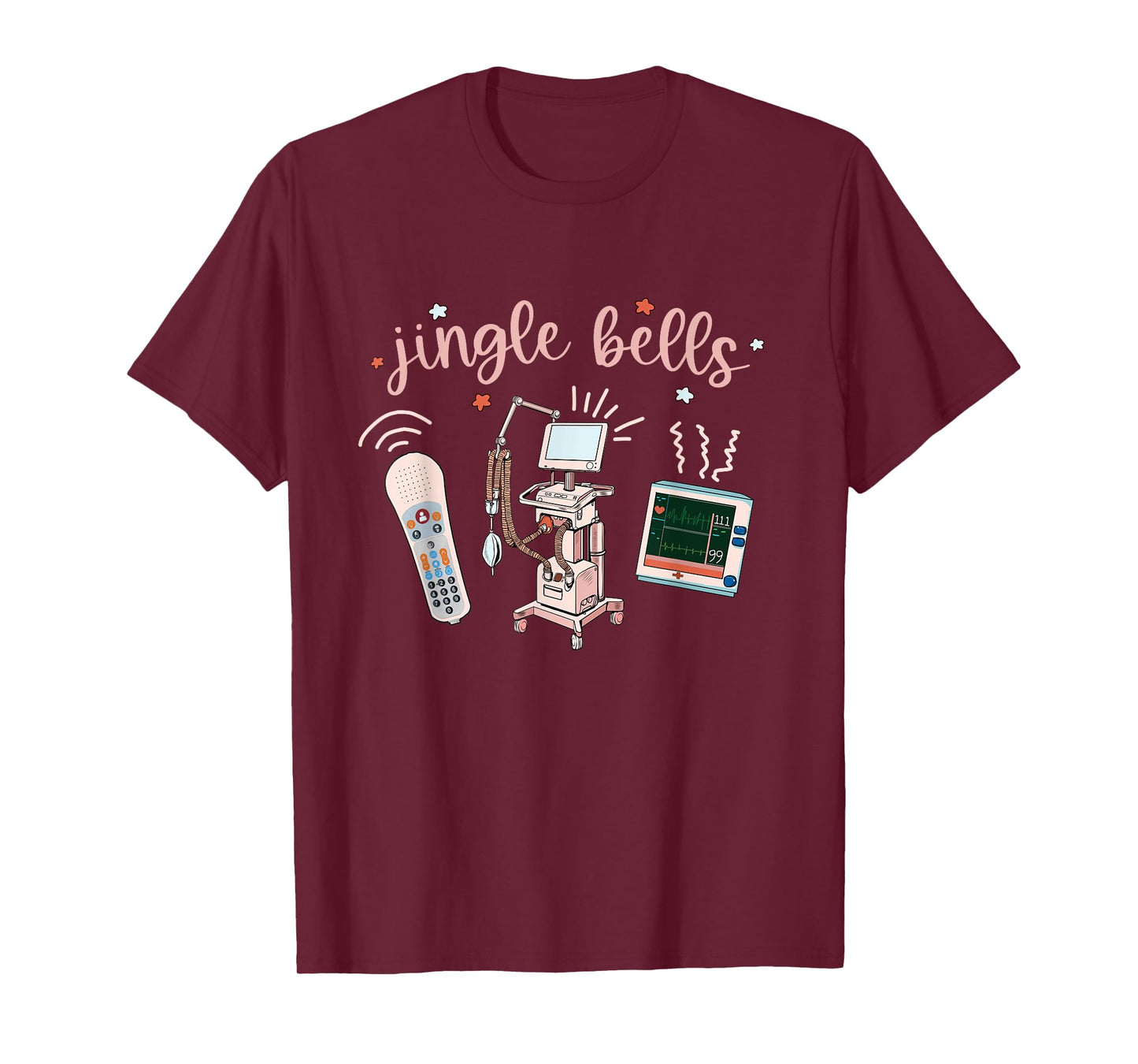 Jingle Bell Telemetry Nurse Christmas Crew Tele Tech Xmas T-Shirt