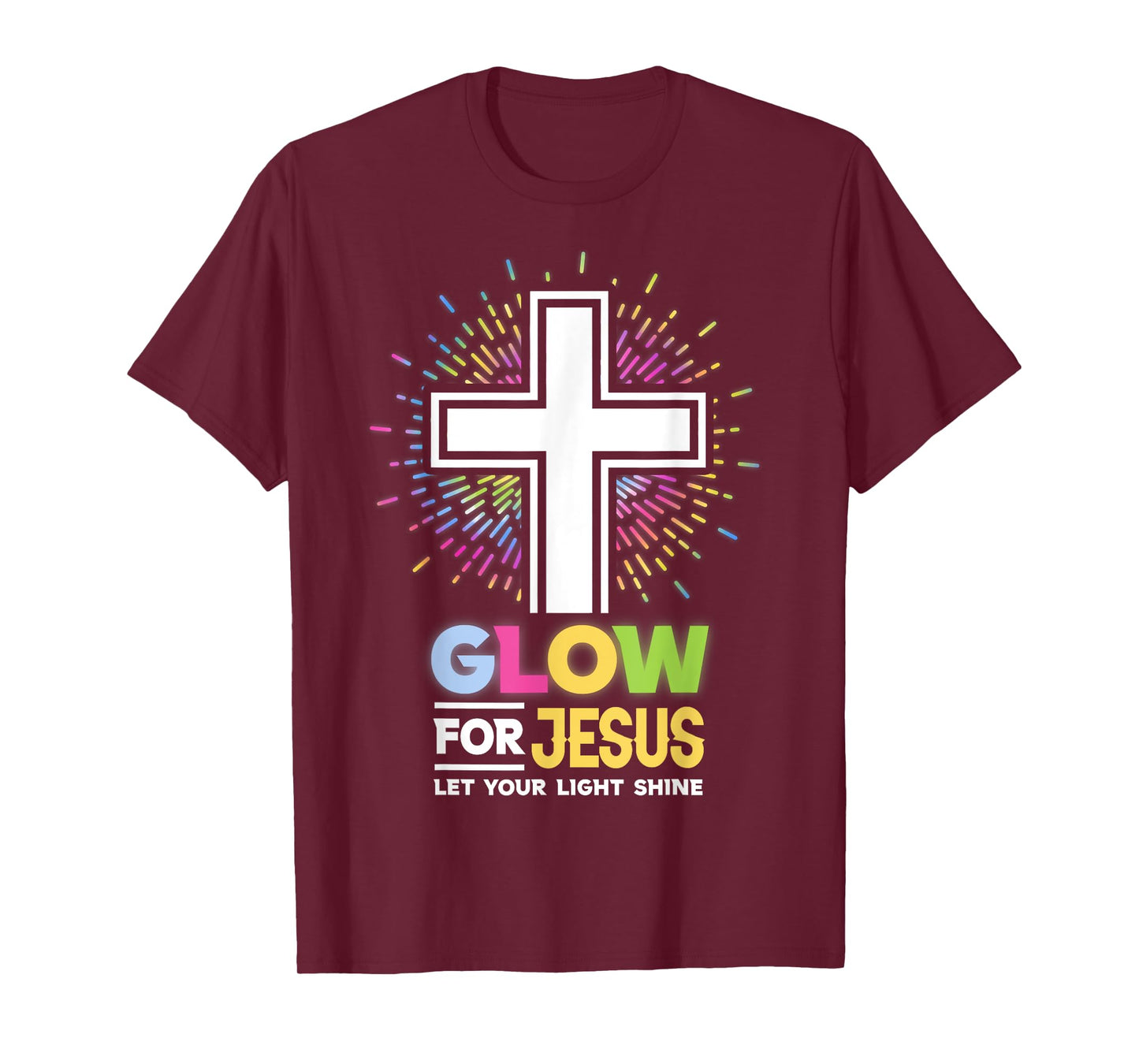 Glow for Jesus Christian Cross Tee Jesus Christ Bible Lover T-Shirt