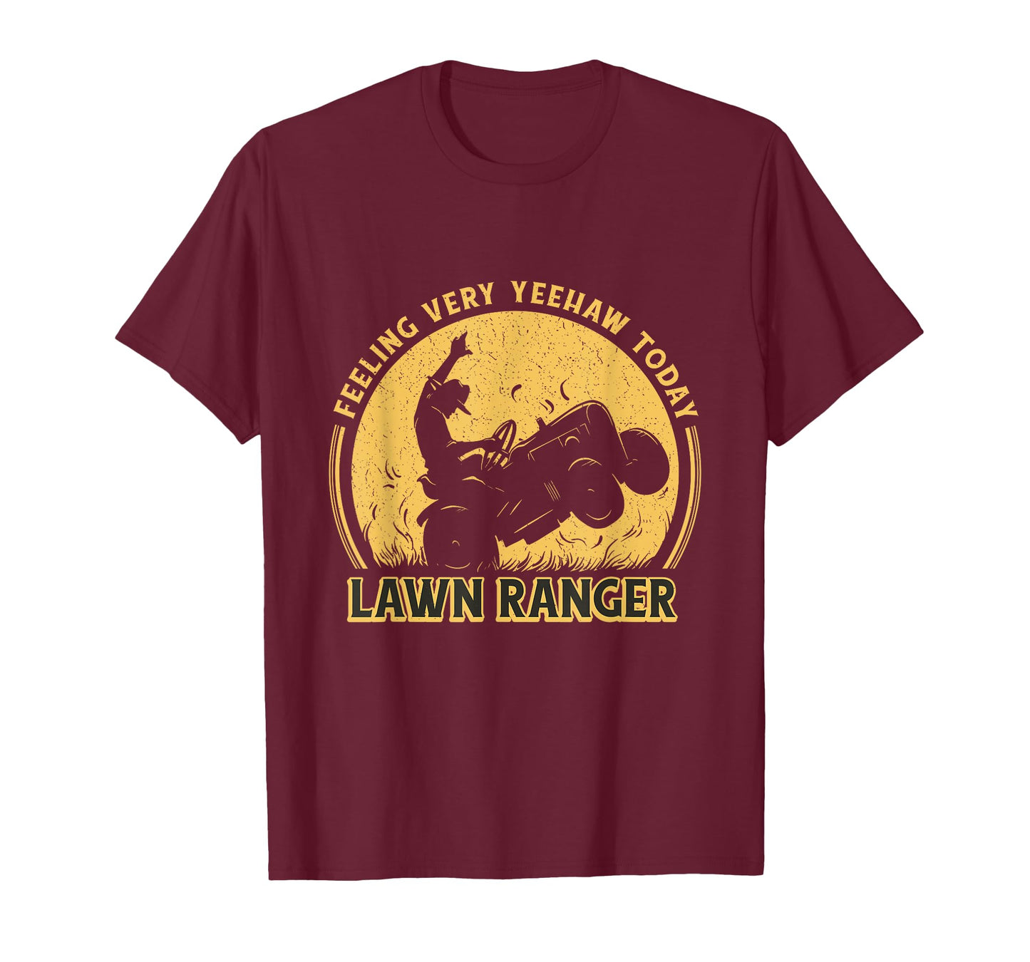 Lawn Ranger Funny Landscaping Lawn Mowing Cowboy Dad Graphic T-Shirt