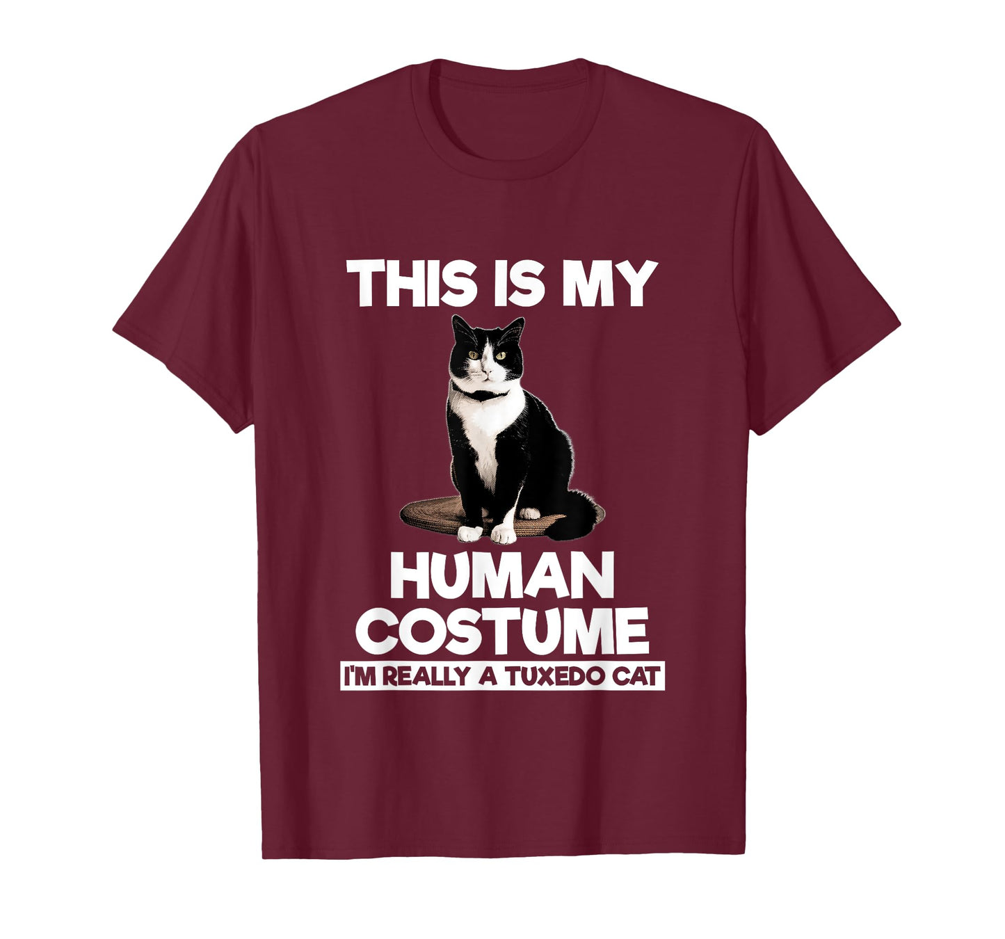 Funny Tuxedo Cat Shirt Halloween This Is My Human Costume T-Shirt