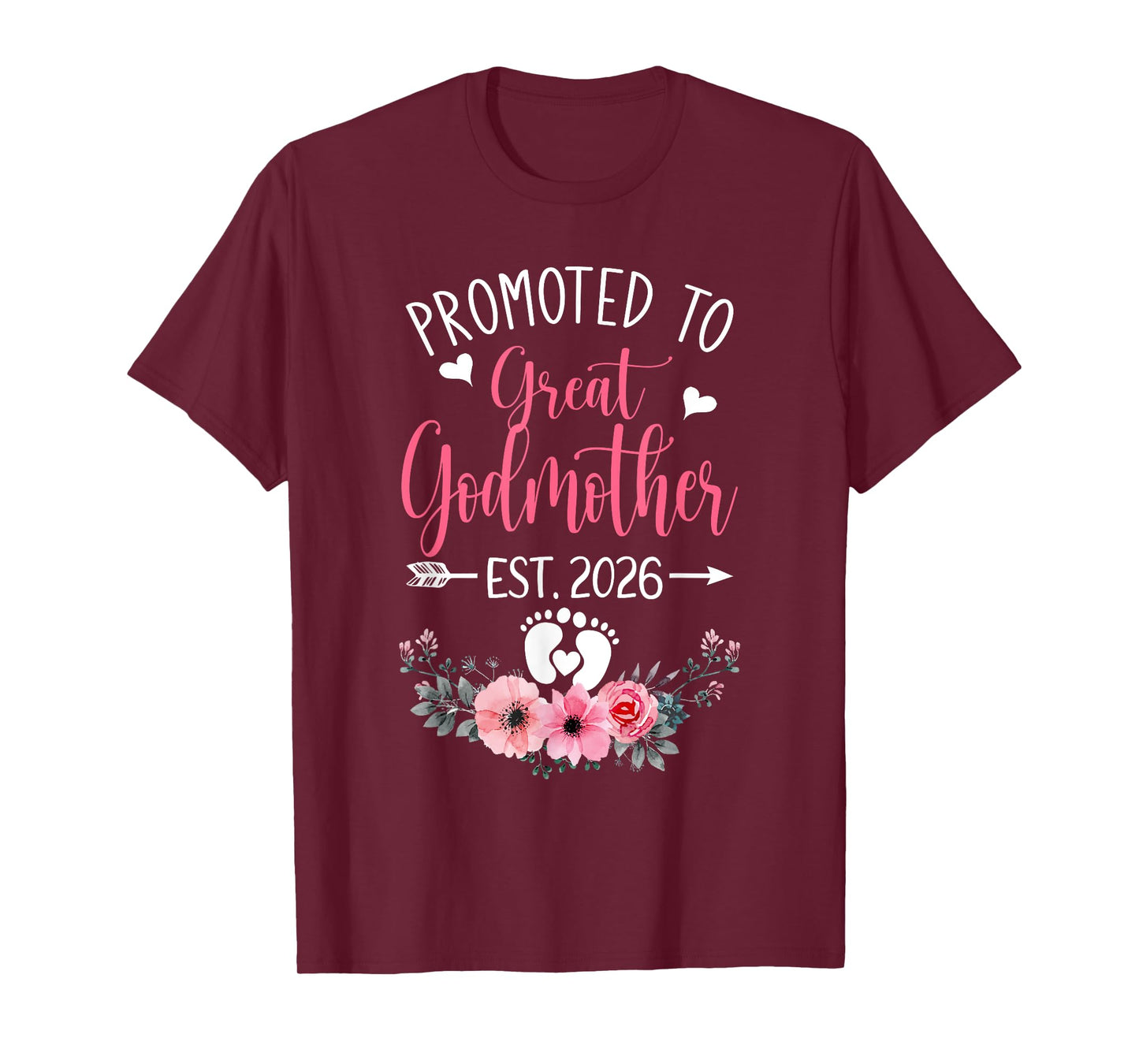 Promoted To Great Godmother Est 2026 Mothers Day T-Shirt