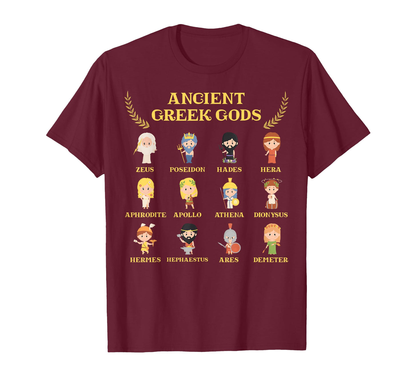 Greek Mythology Cute Ancient Gods and Goddesses Literature T-Shirt