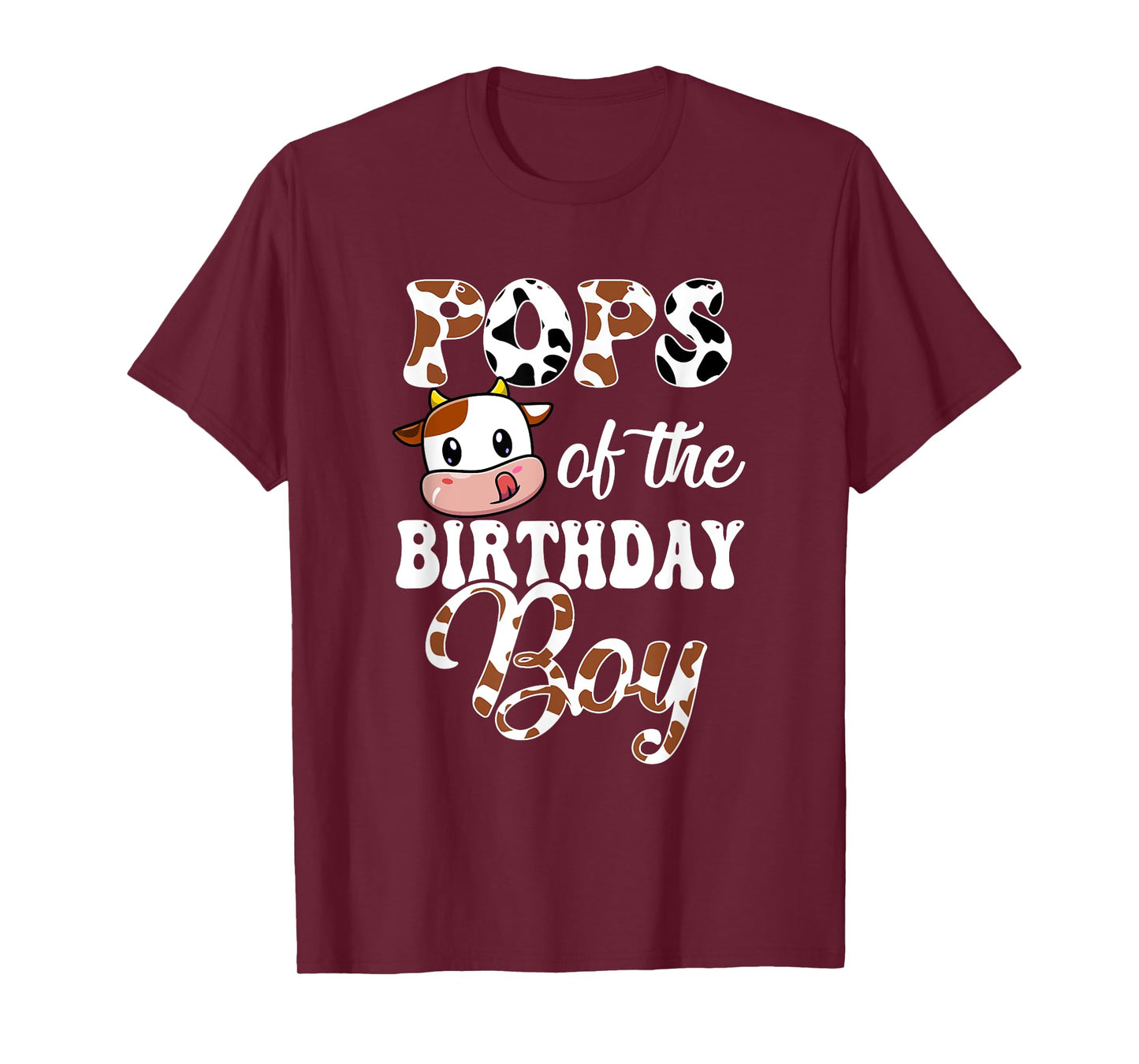 Pops Of The Birthday Boy Cow Farm 1St Birthday Boy T-Shirt