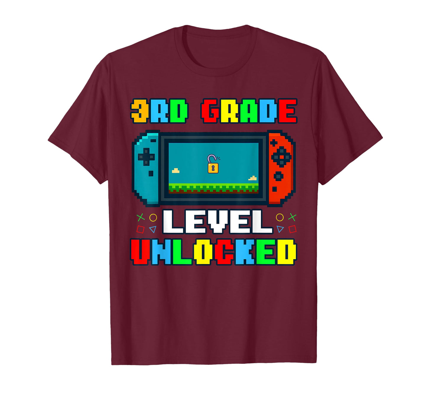 Back to School 3rd Grade Level Unlocked Gamer Kids Boys T-Shirt