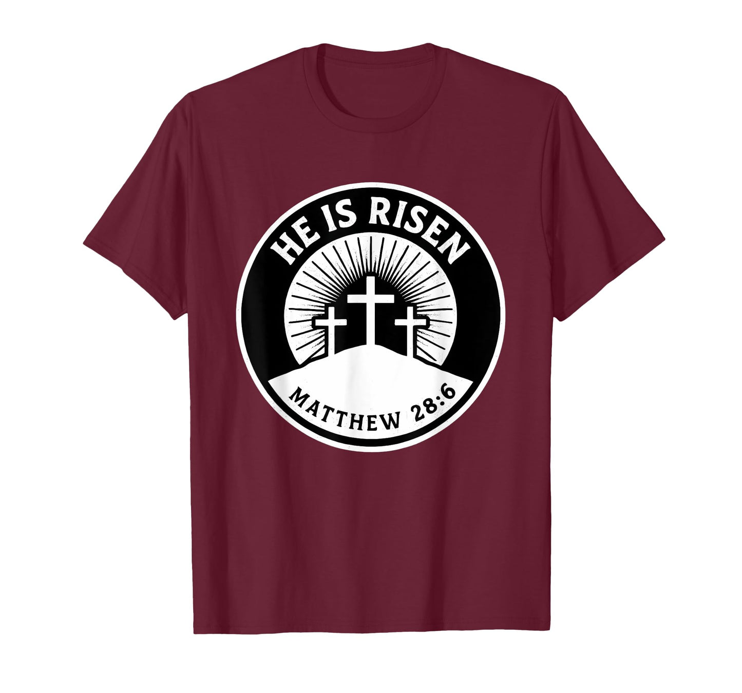 He Is Risen Matthew 28:6 Bible Verse Christian Faith T-Shirt