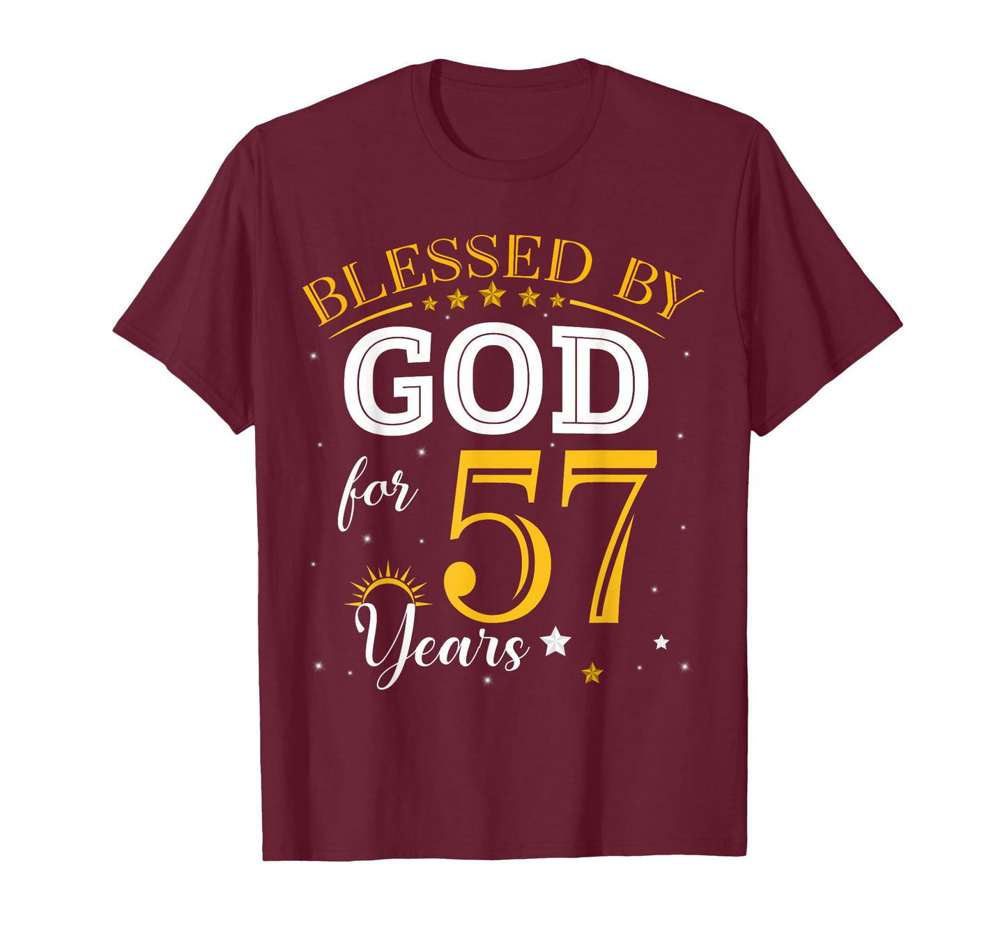 Vintage Blessed by God For 57 Years Old 57th Birthday Girl T-Shirt