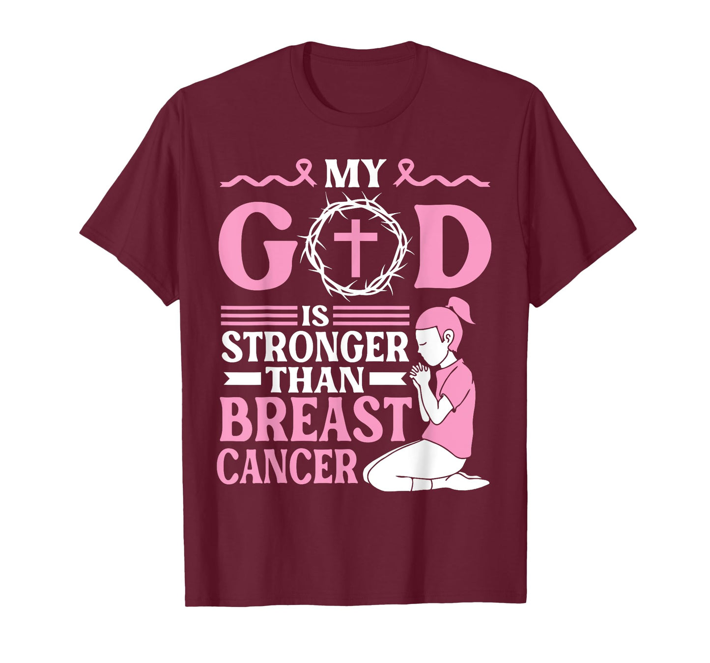 My God Is Stronger Than Breast Cancer Everlasting Faith T-Shirt