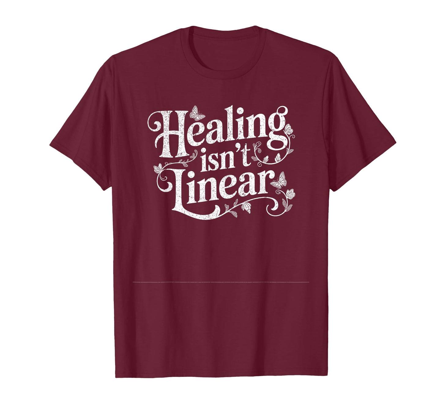 Healing Isn't Linear Flourish Butterflies White T-Shirt