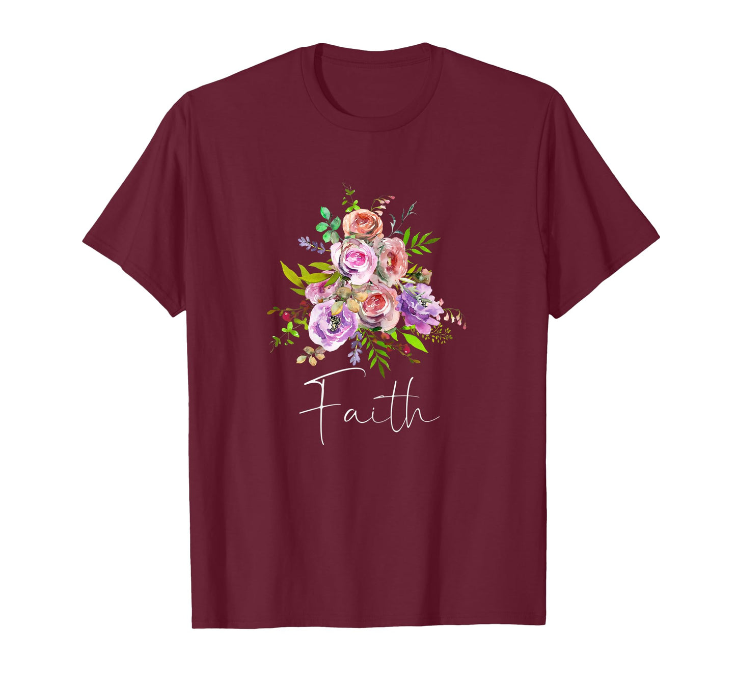Womens FAITH Christian Inspired Art Positive Message Love God Jesus T-Shirt