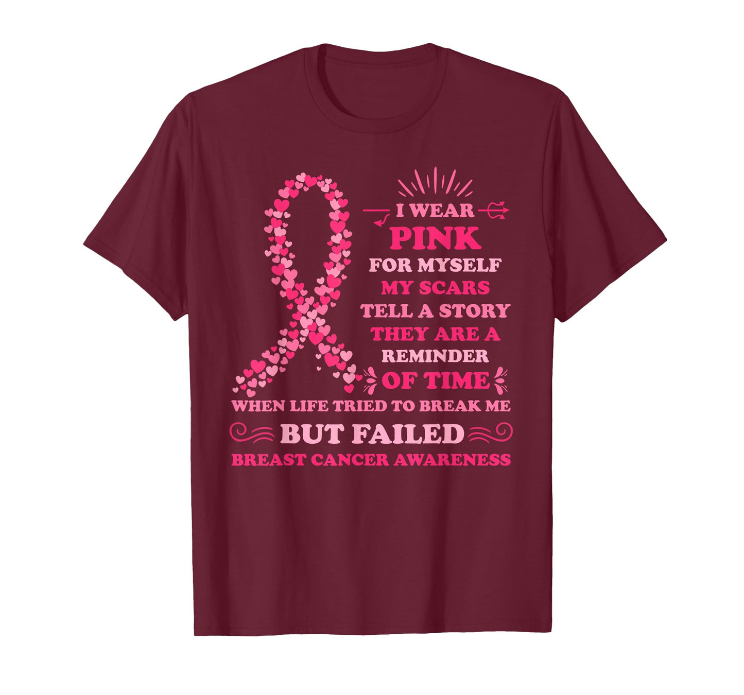 I Wear Pink for Myself My Scars Breast Cancer Awreness Women T-Shirt