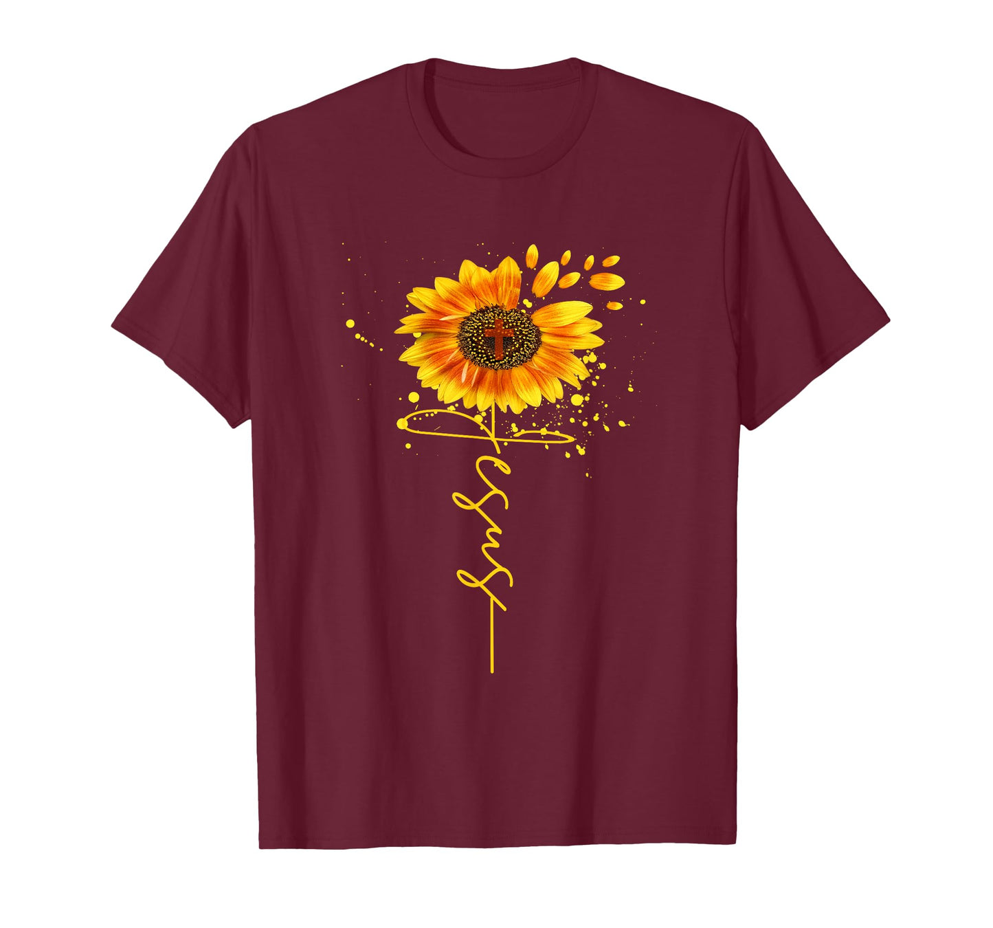 Jesus Sunflower Spiritual Christian Faith Religious Mom T-Shirt