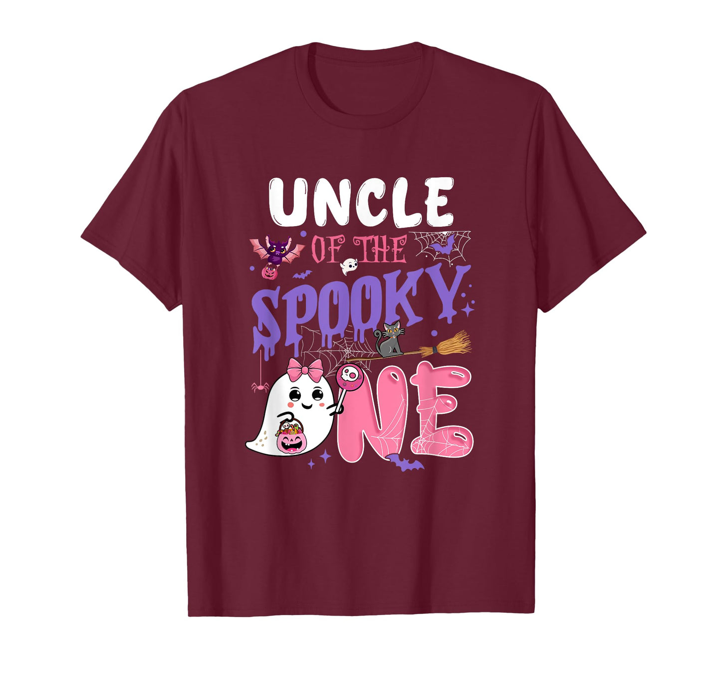 Uncle Of The Spooky One 1St Birthday Girl Halloween Ghost T-Shirt