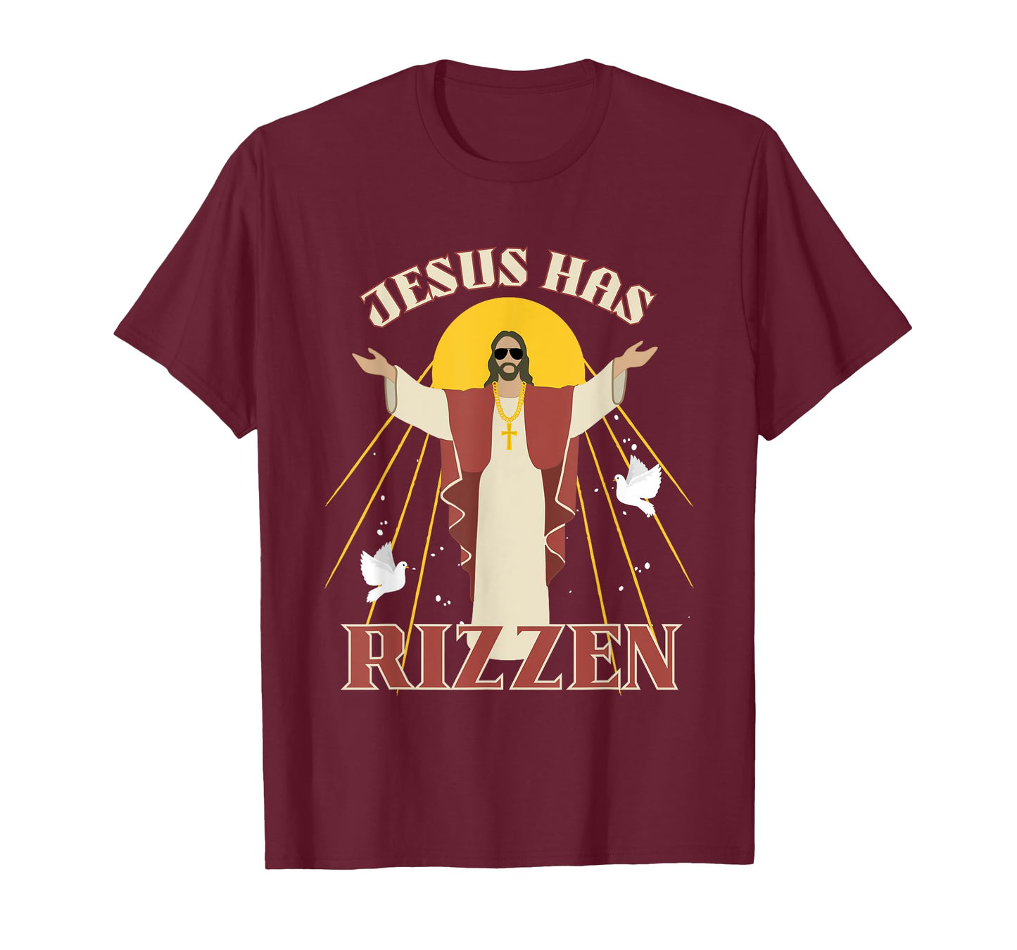 Jesus Has Rizzen Funny Christian He Has Rizzen Christ Rizz T-Shirt