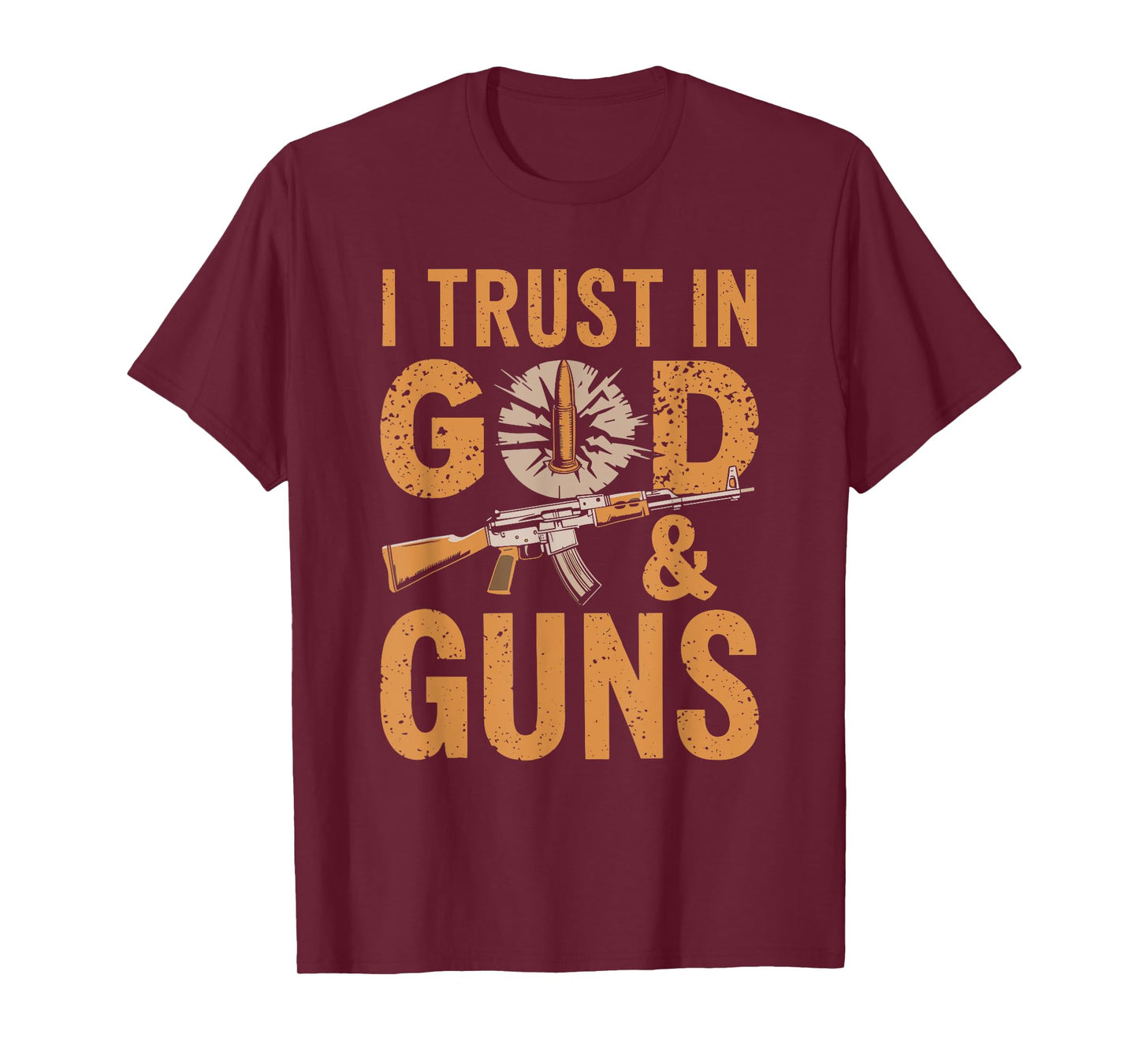 I Trust In God And Guns, Christian Gun Lover Machine Gun T-Shirt