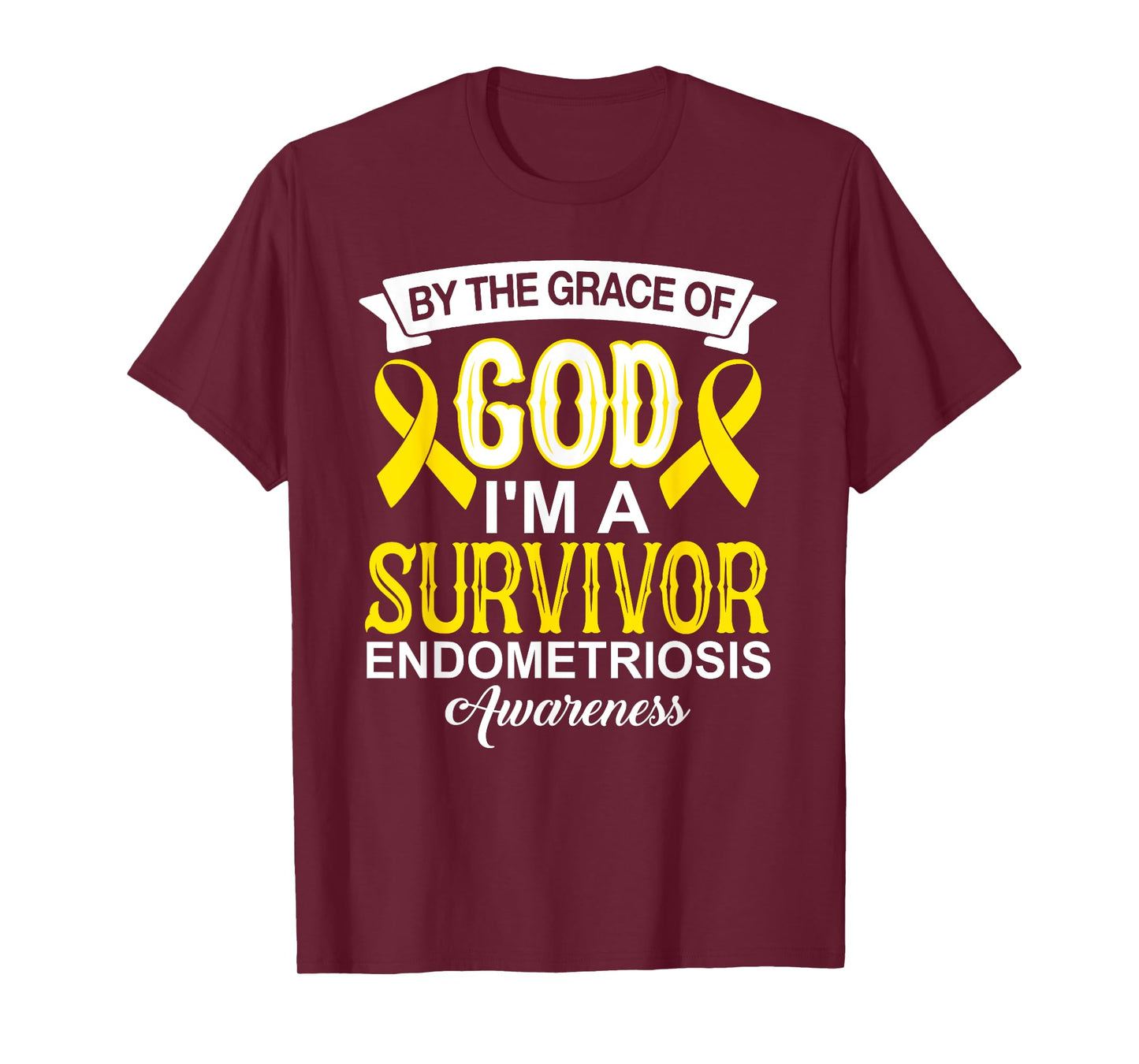 I’m A Survivor Endometriosis Awareness yellow Ribbon Christ T-Shirt